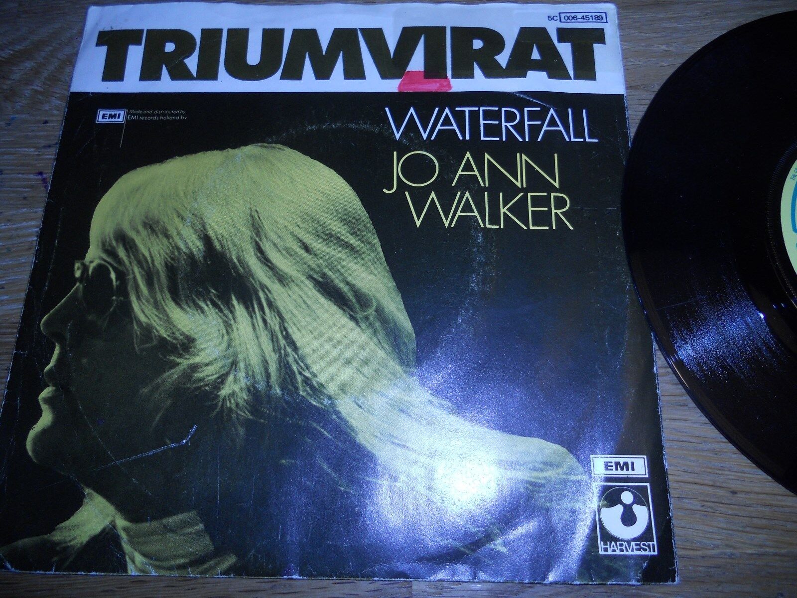 TRIUMVIRAT "WATERFALL / JO ANN WALKER" DUTCH 1978  HARVEST RECORDS SINGLE RARE**