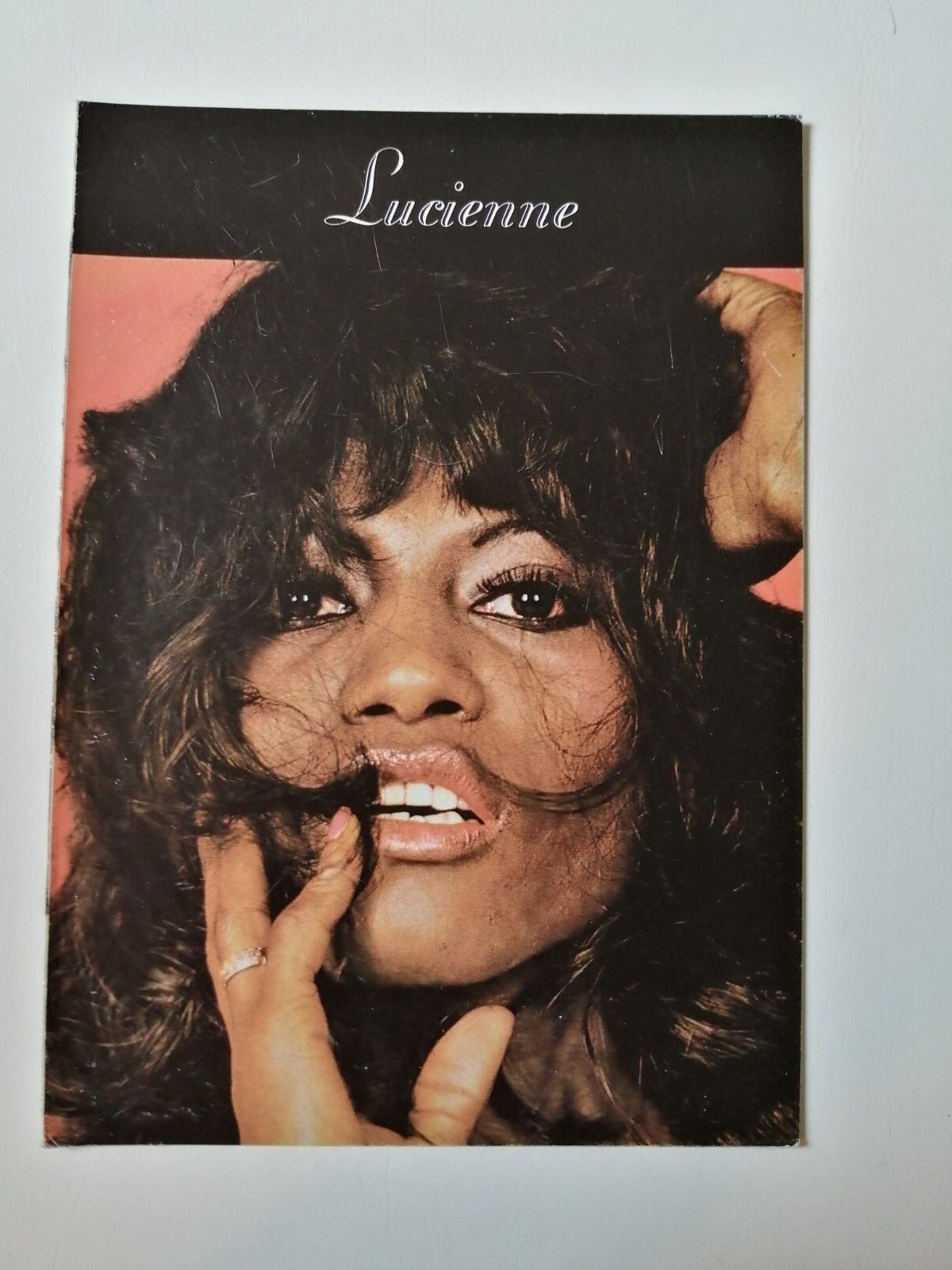 Vintage  English  model comp card from 1970s/1980sLUCIENNE4 pages