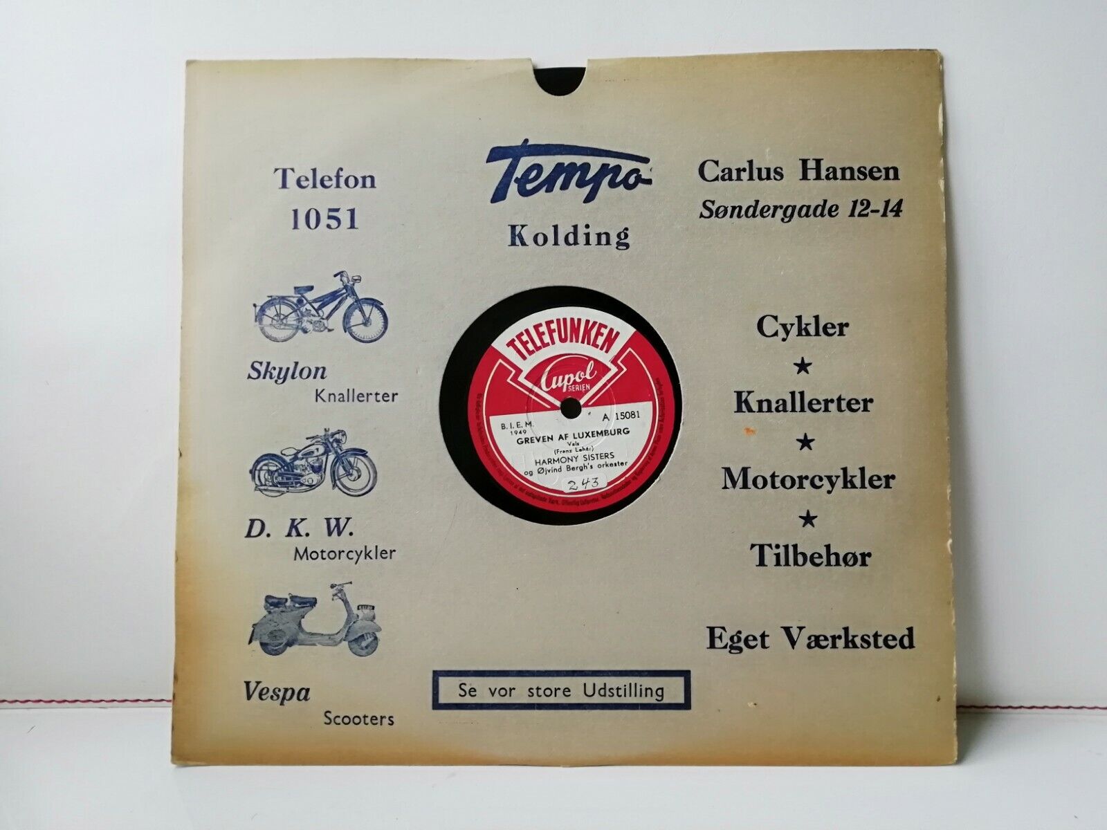 78 rpmHARMONY SISTERSSerenata/Greven af LuxembourgTelefunken 1952A15081