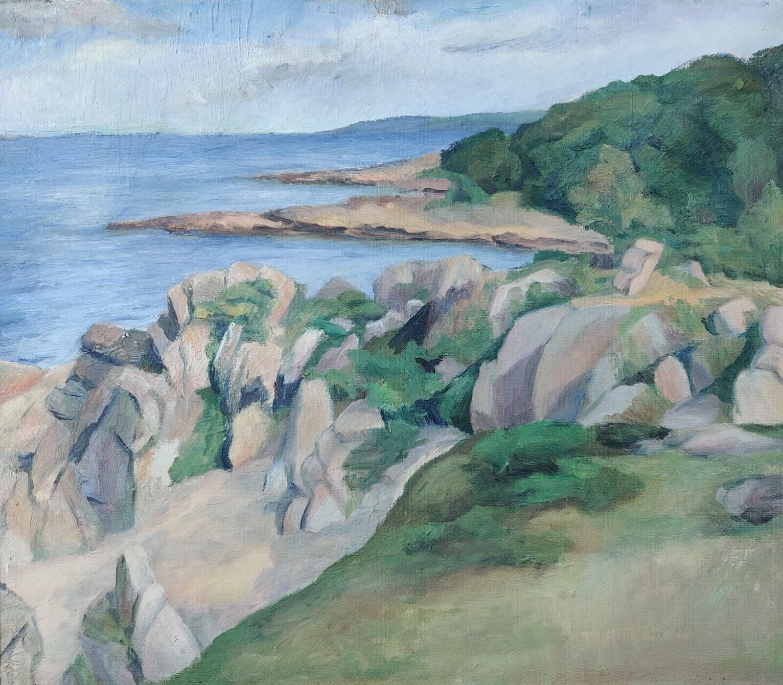 COASTAL LANDSCAPE, original oil painting.