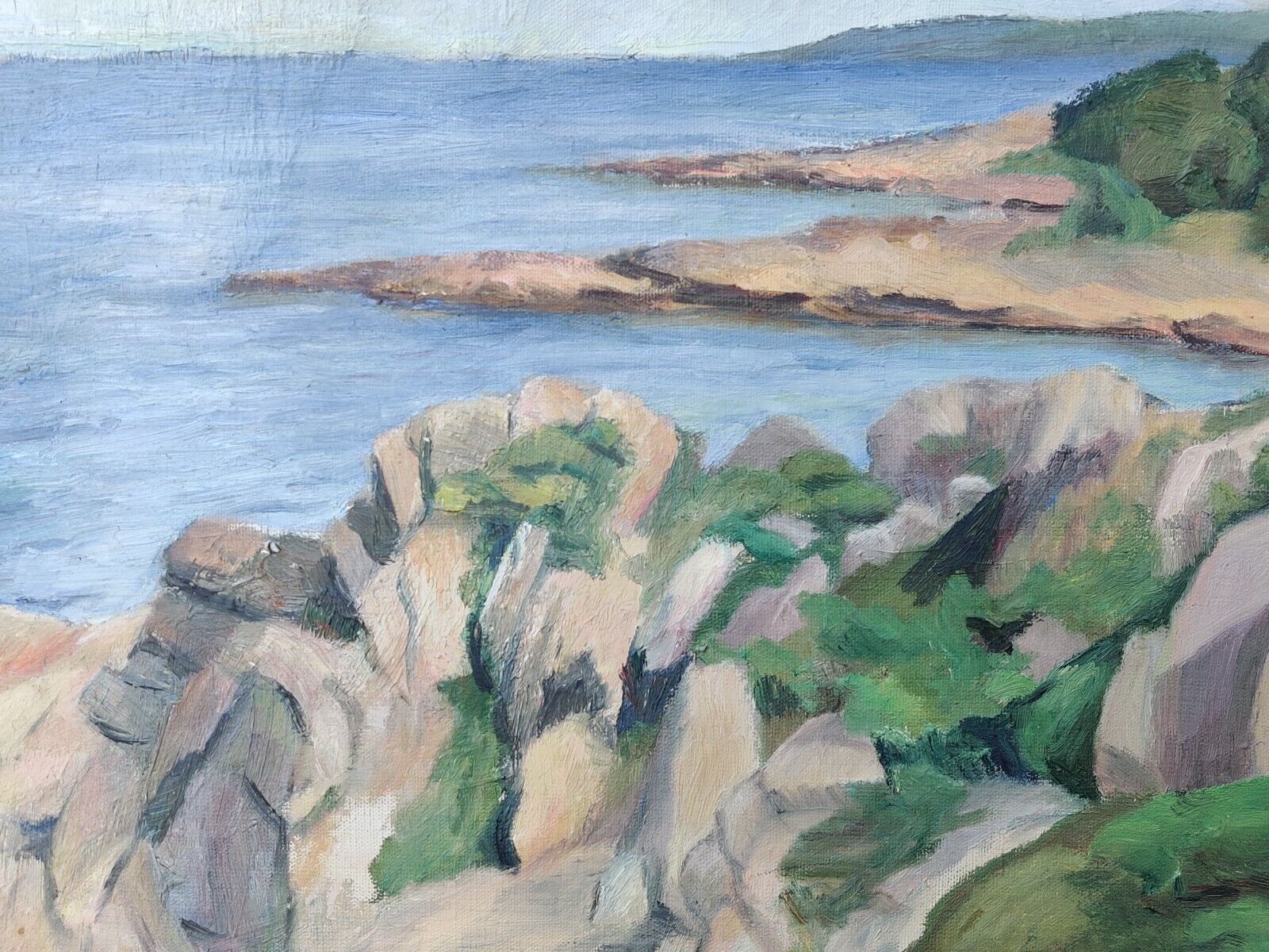 COASTAL LANDSCAPE, original oil painting.