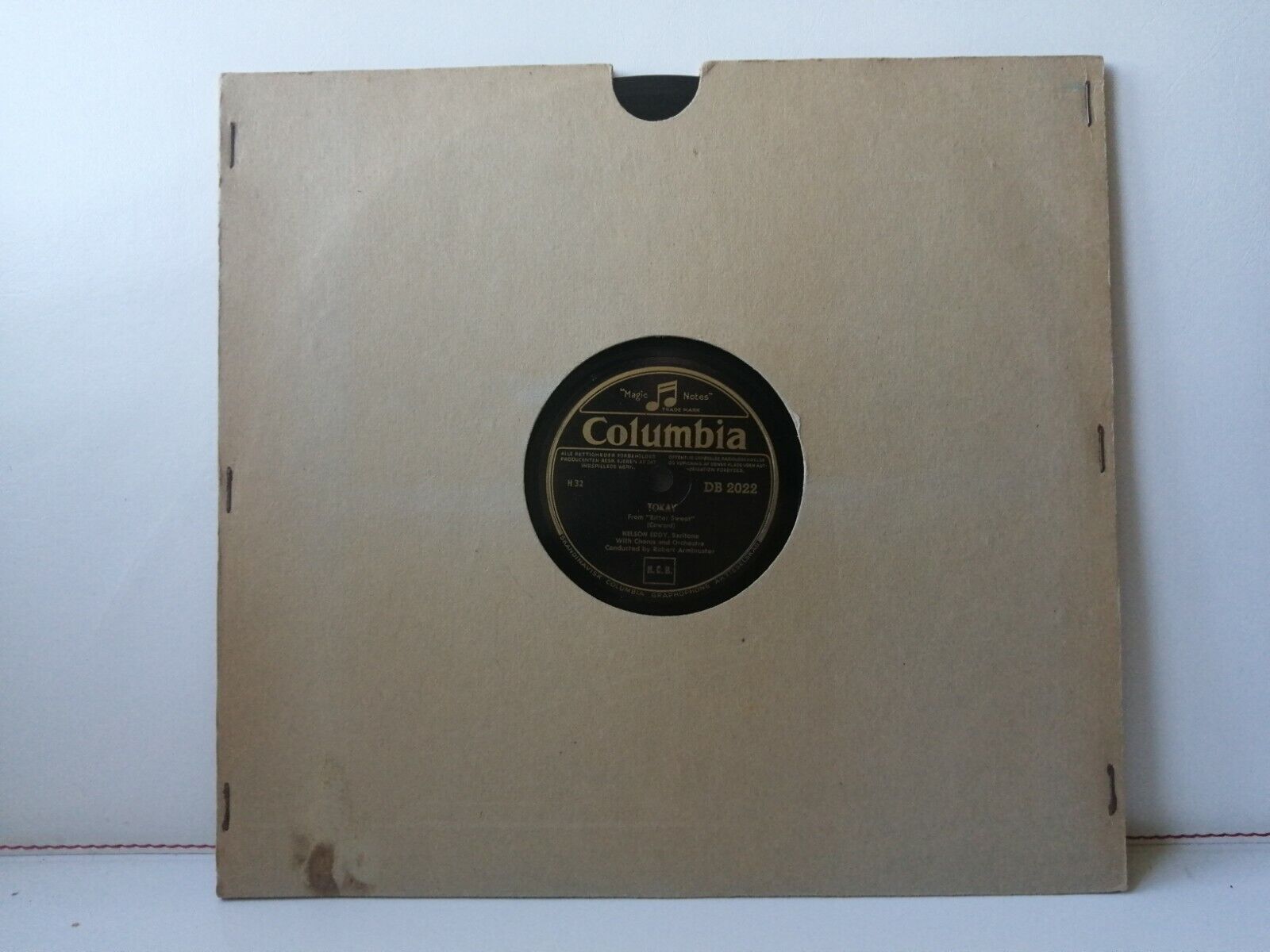 78 rpm shellacNELSON EDDYI'll See You Again/Tokay Columbia DB 2022Good Plus