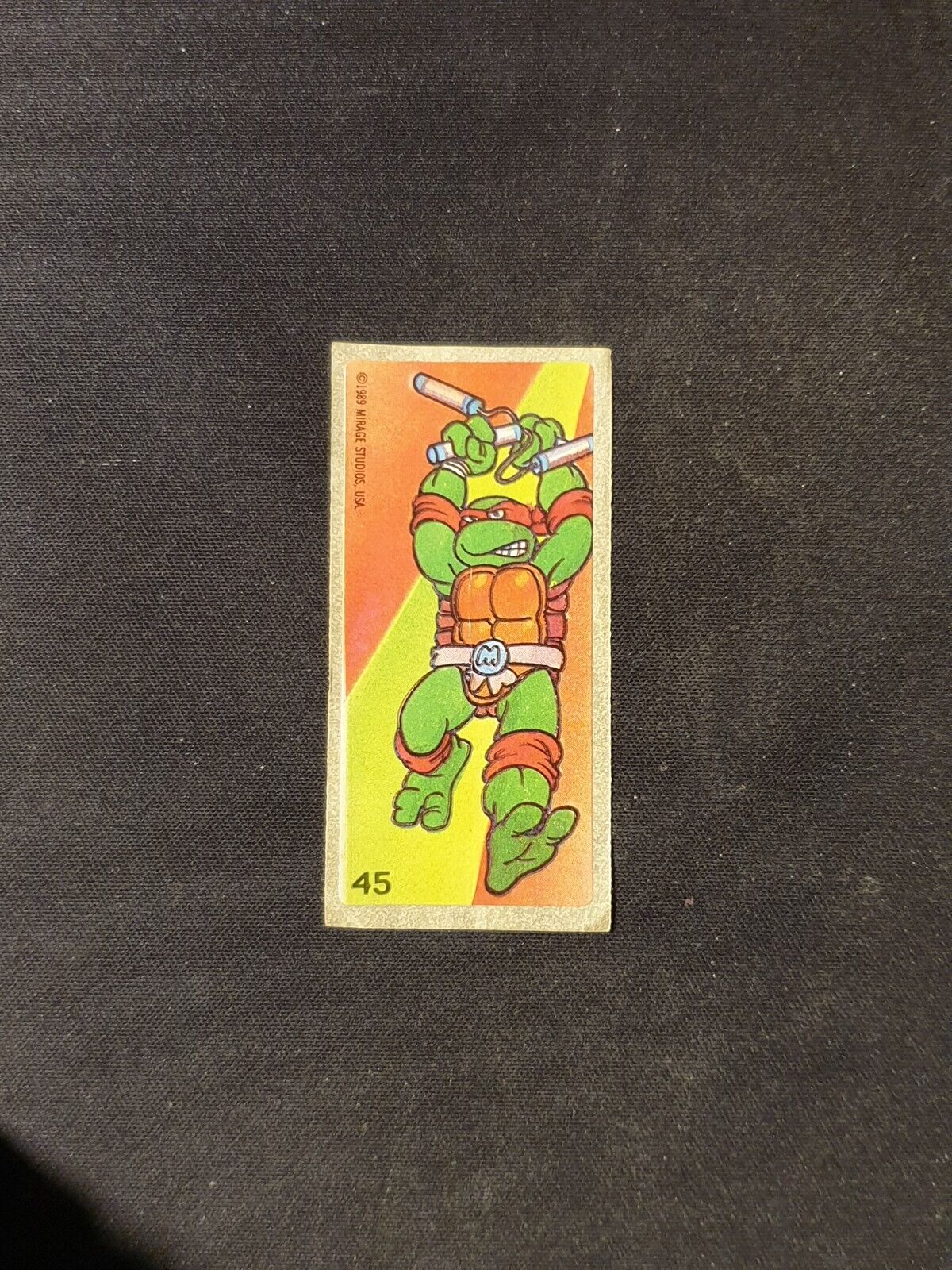 1989 TEENAGE MUTANT NINJA TURTLES Mirage Studios BUBBLE GUM Sticker No 45