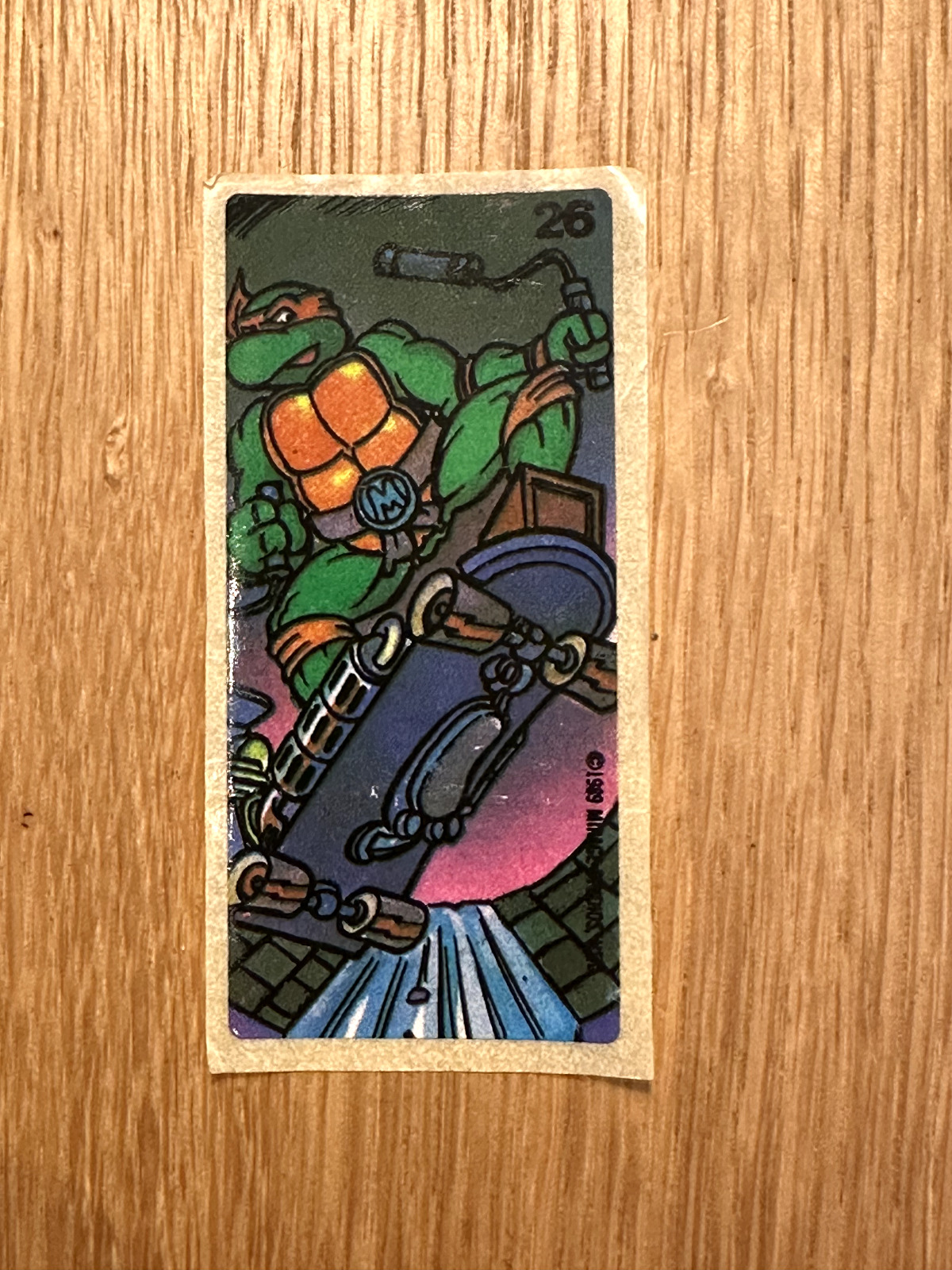 TEENAGE MUTANT NINJA TURTLES 1989 Mirage Studios BUBBLE GUM Sticker No 26