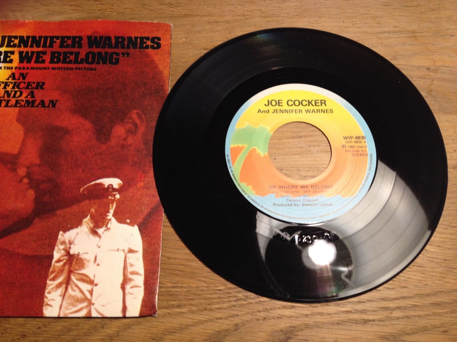 JOE COCKER  JENNIFER WARNES "UP WHERE WE BELONG" 1982 NCB ISLAND RECORDS SWEDEN