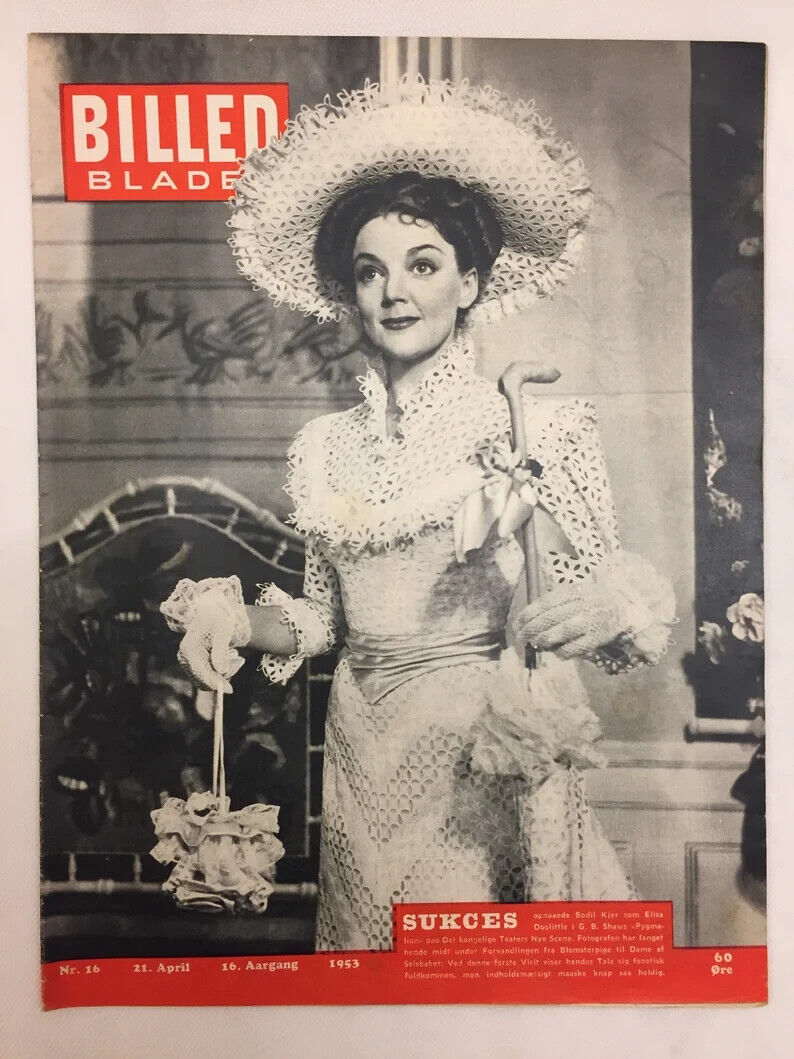 Bodil Kjer and Swedish Prince Carl Gustav Danish Magazine 1950s "Billed-Bladet"