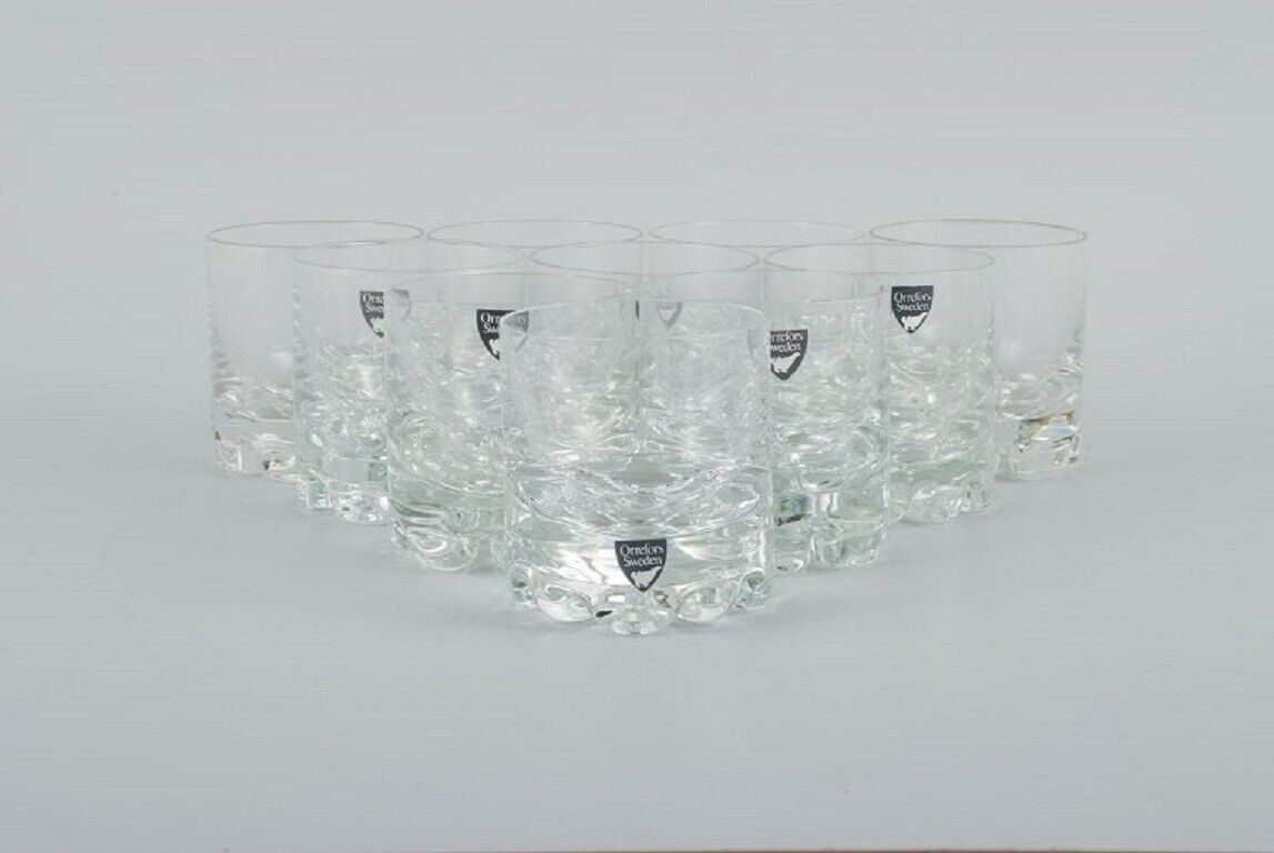 Orrefors Swedish art glass A set of 10 whiskey glasses