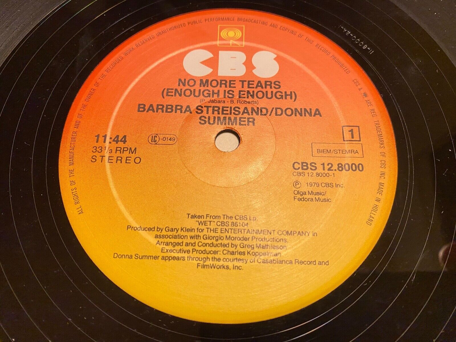 BARBRA STREISAND  DONNA SUMMER "NO MORE TEARS (ENOUGH IS ENOUGH)" 1979 DUTCH 12