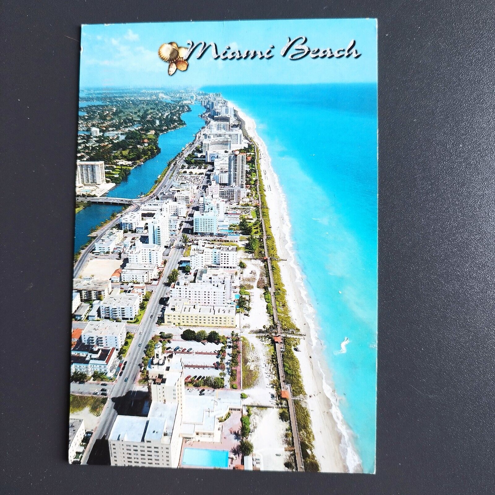 Postcard Florida Aerial view of Miami Beach - Posted 1999