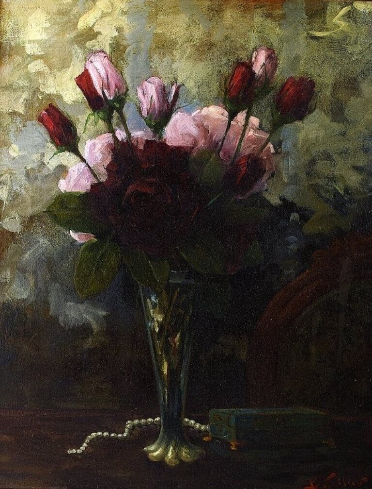 Boris KRILOV (1891-1977) Russian artist Still life with flowers Oil on canvas