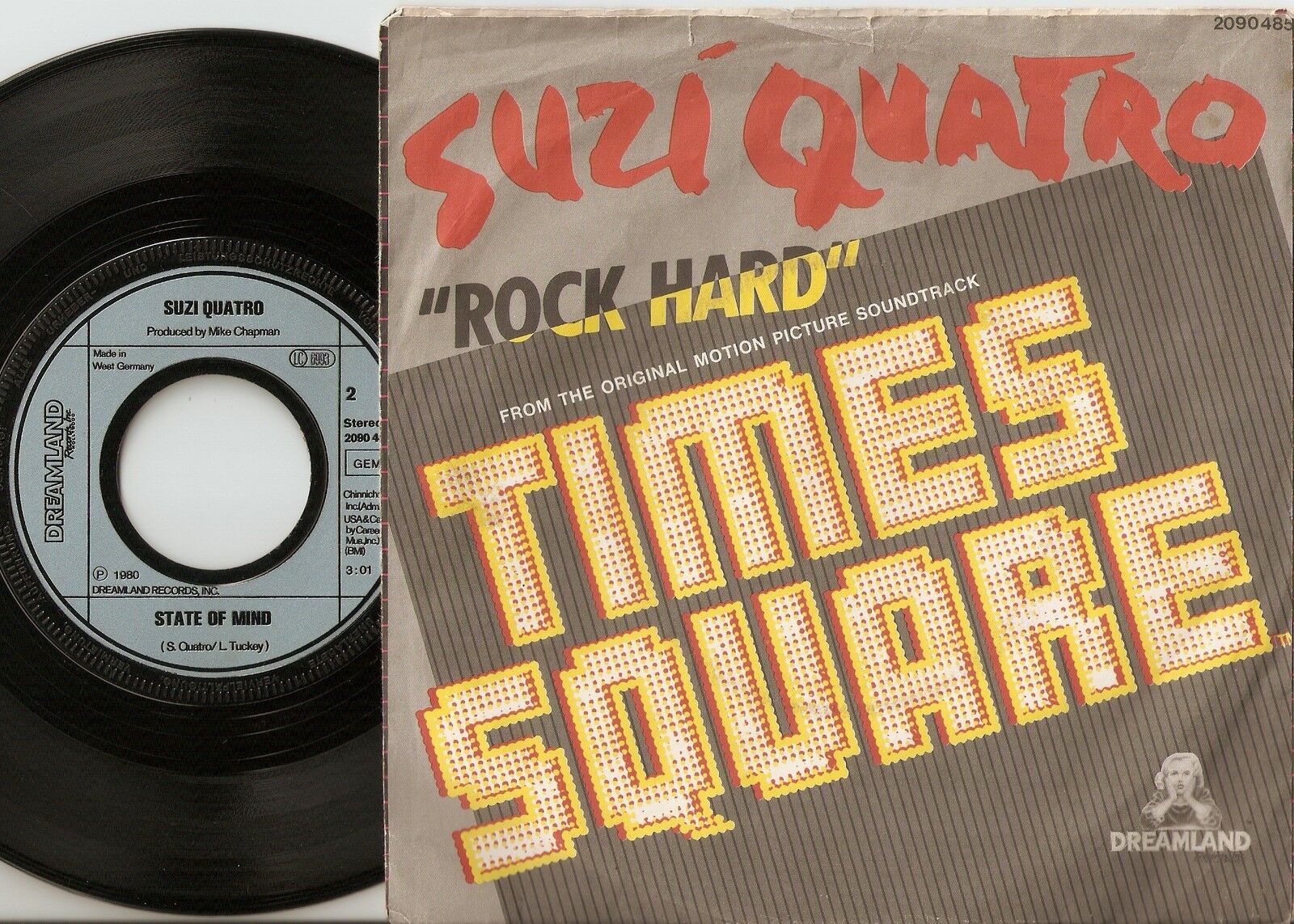 SUZI QUATRO ROCK HARD  STATE OF MIND GERMAN 45+PS 1980 SLADE SWEET GLAM ROCK