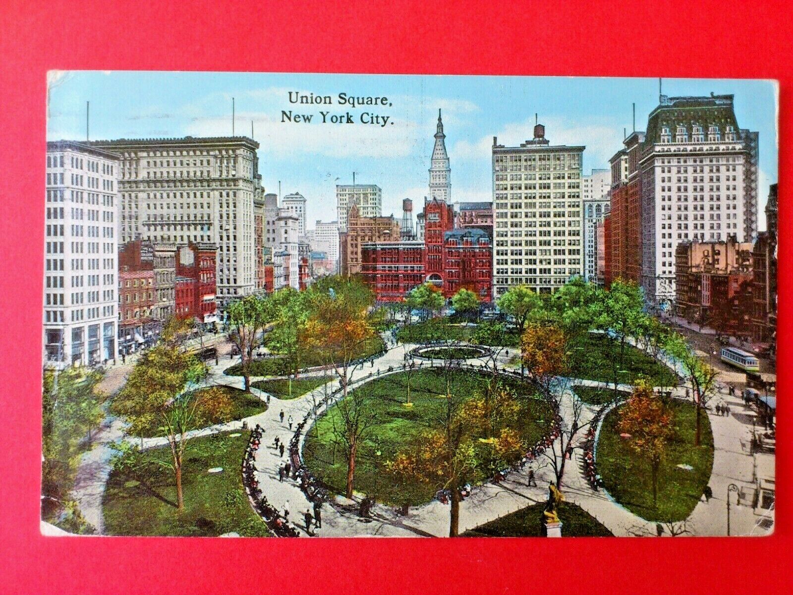 USA Vintage PostcardUnion Square New York City Posted to Denmark 1916