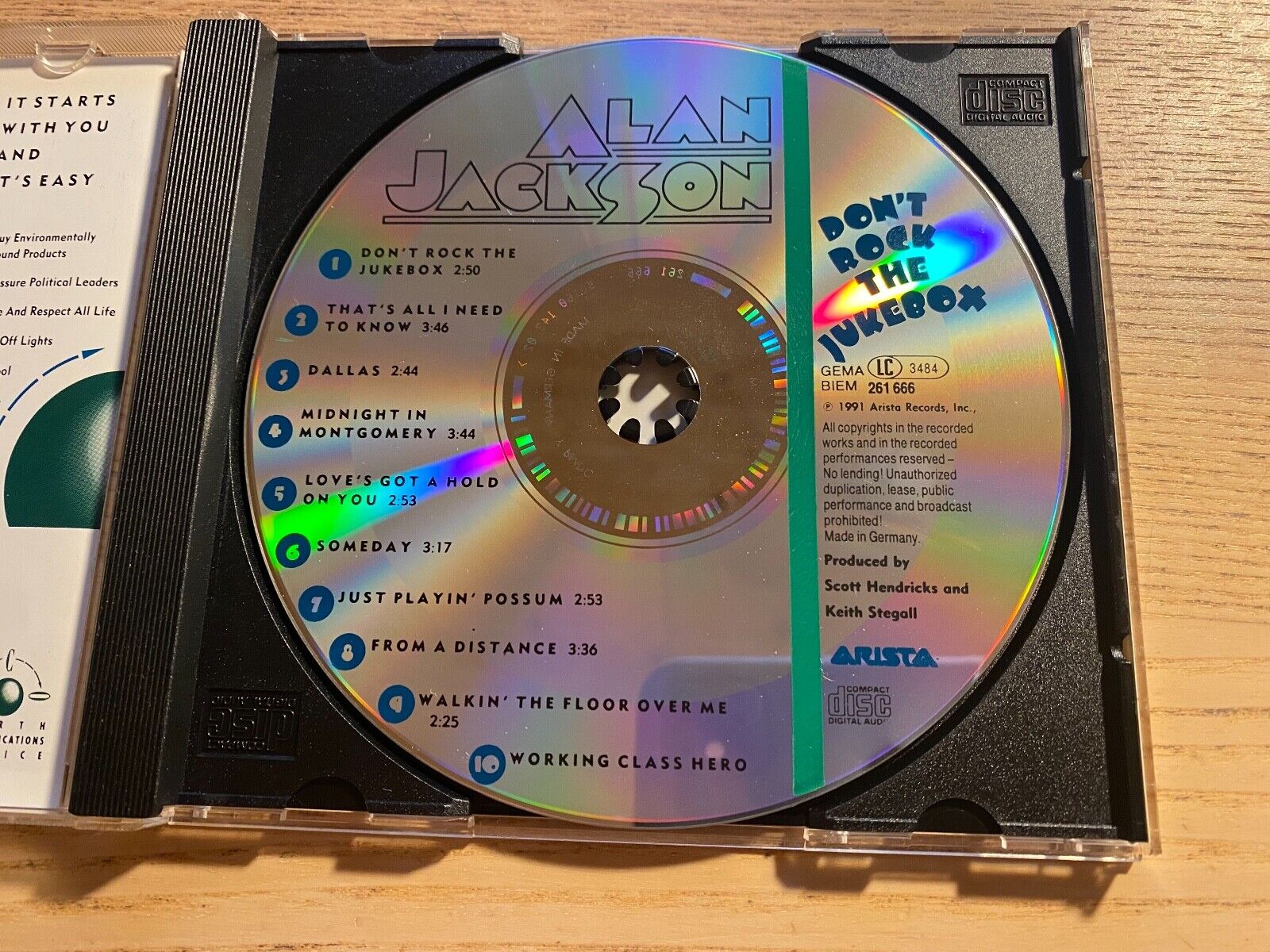 ALAN JACKSON "DON´T ROCK THE JUKEBOX" 1991 CD ALBUM ARISTA RECORDS  10 TRACK OOP