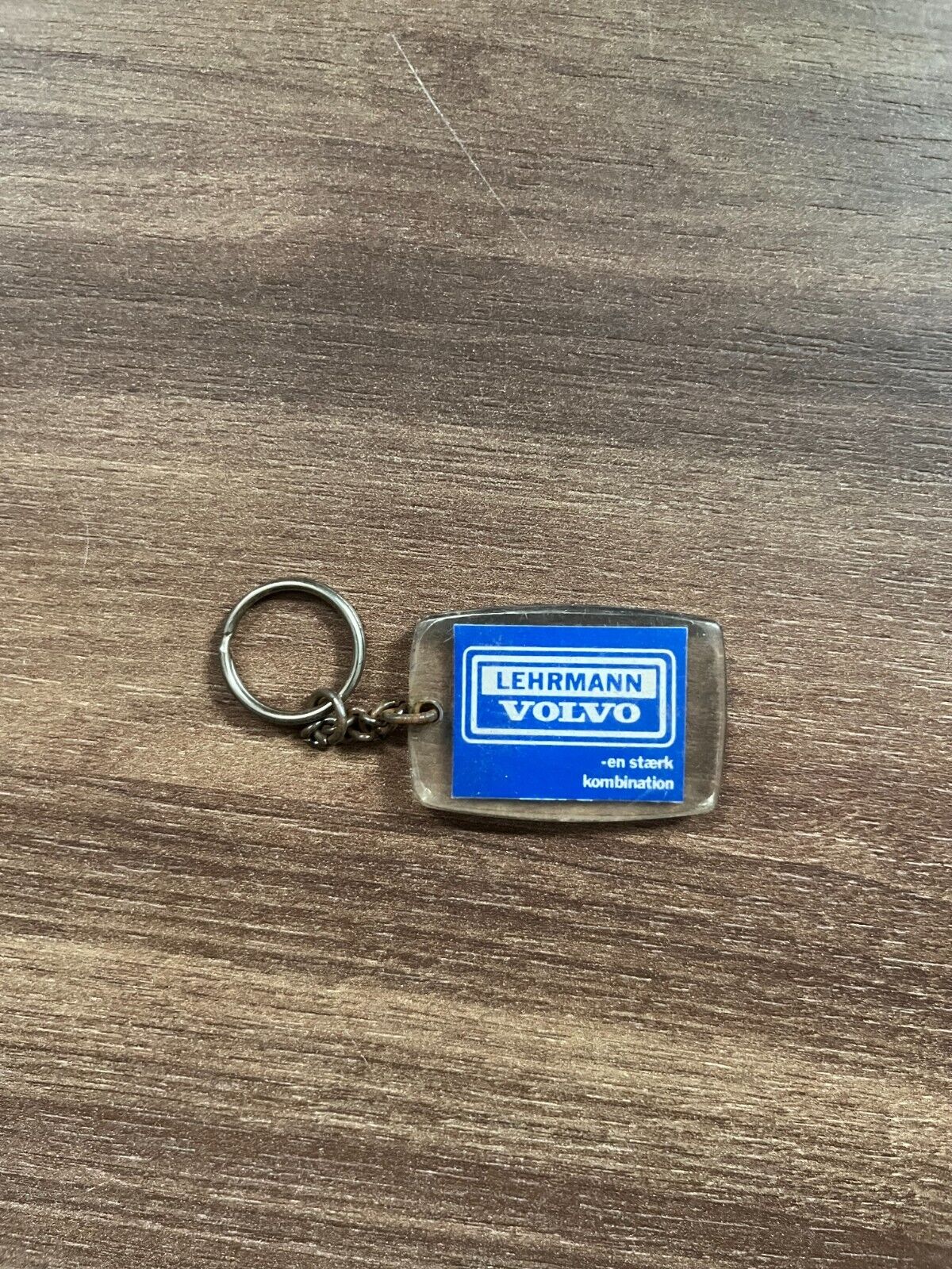 Vintage Volvo Car Keychain Danish Dealership Memorabilia 1990s - Retro Design