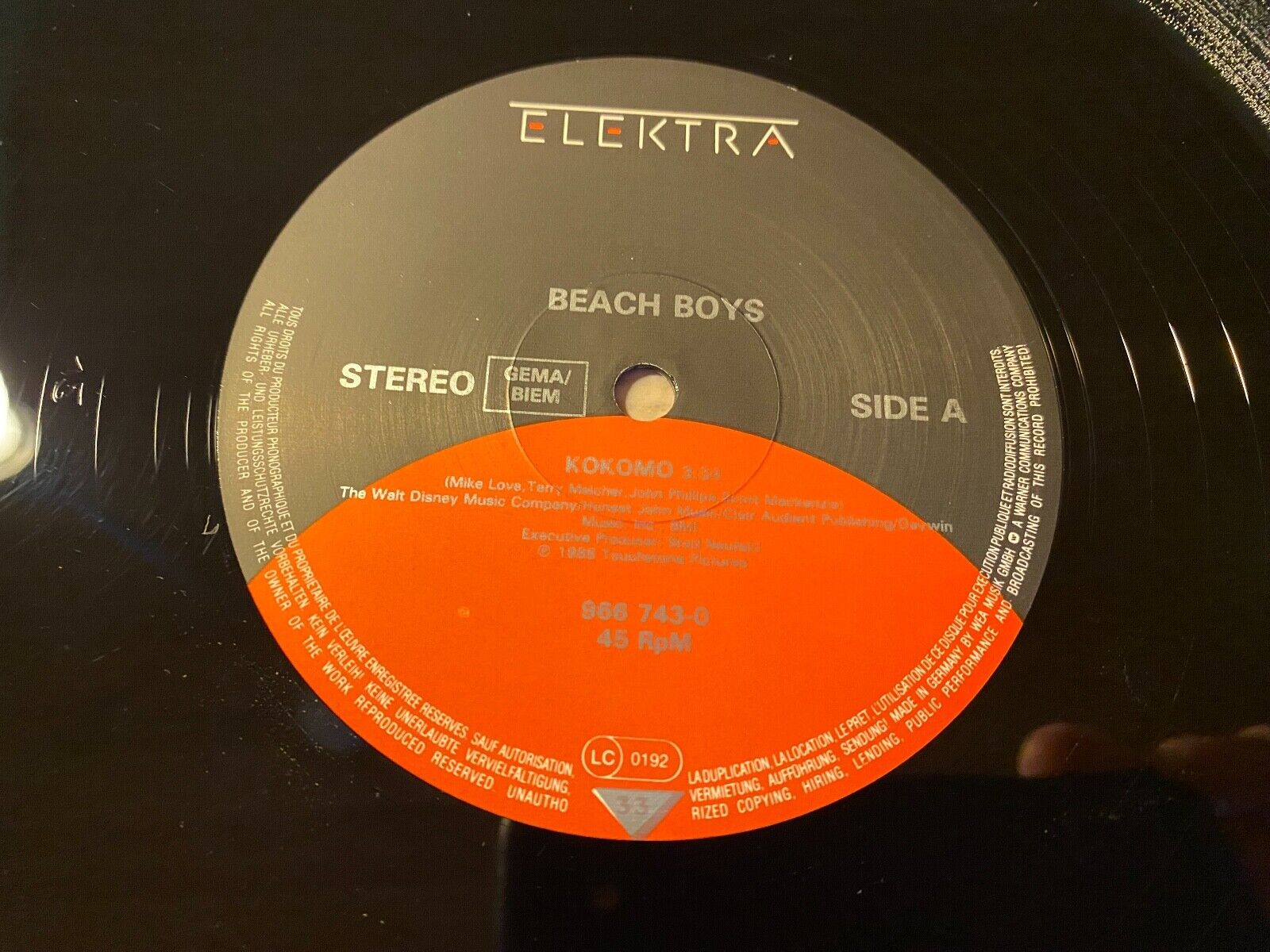 THE BEACH BOY´S " KOKOMO" 1988 W GERMAN PRESS 12" MAXI SINGLE ELEKTRA RECORDS