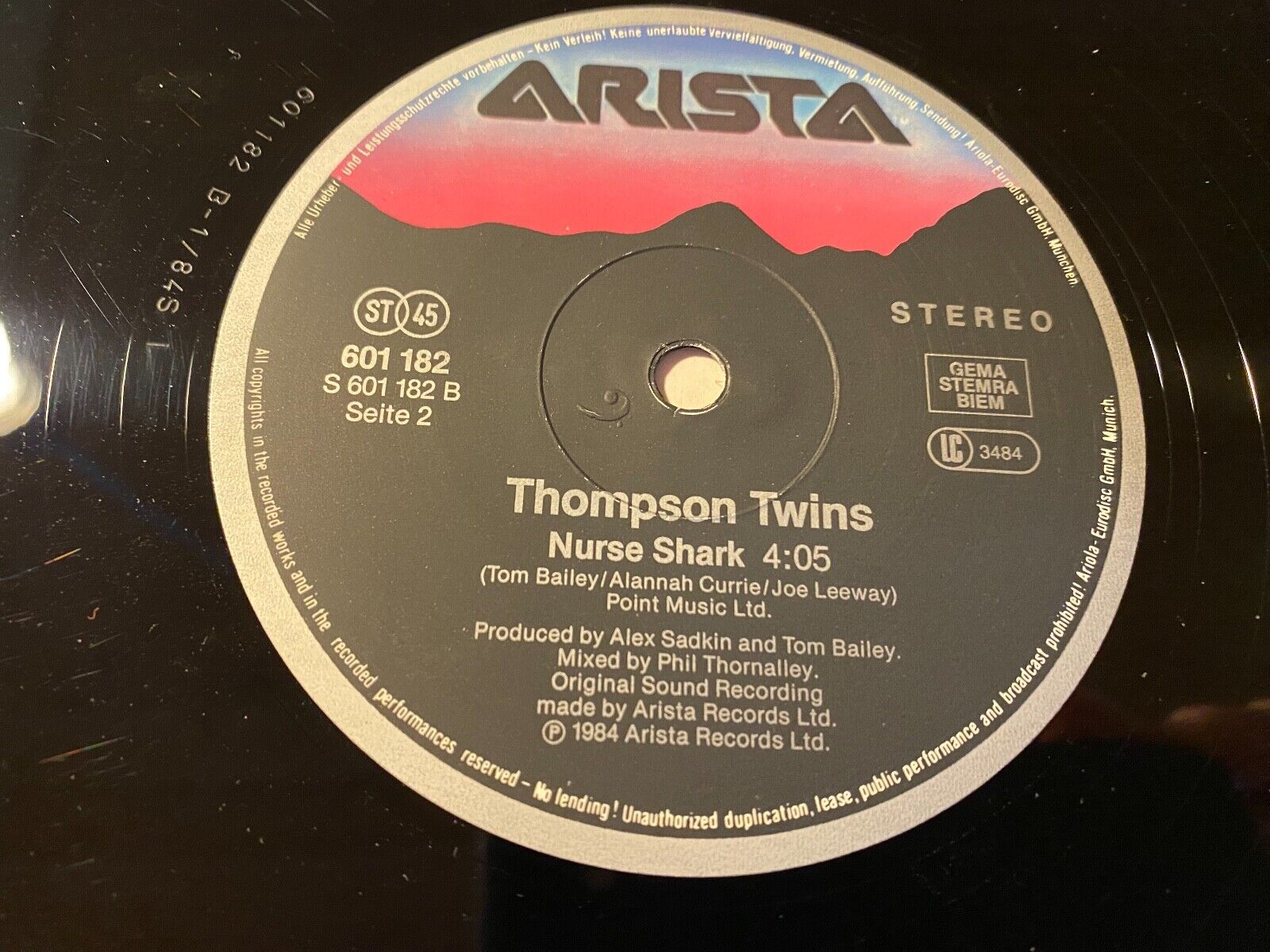 THOMPSON TWINS "DOCTOR DOCTOR" EXTENDED REMIX 1984 ARISTA 12" MAXI 2 TRACK 45RPM