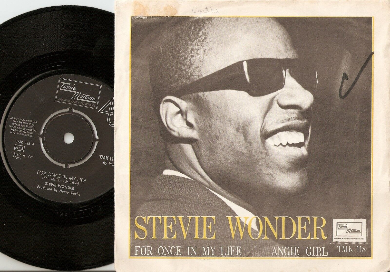 STEVIE WONDER FOR ONCE IN MY LIFE  ANGIE GIRL SWEDEN 45+PS 65 NORTHERN SOUL MOD