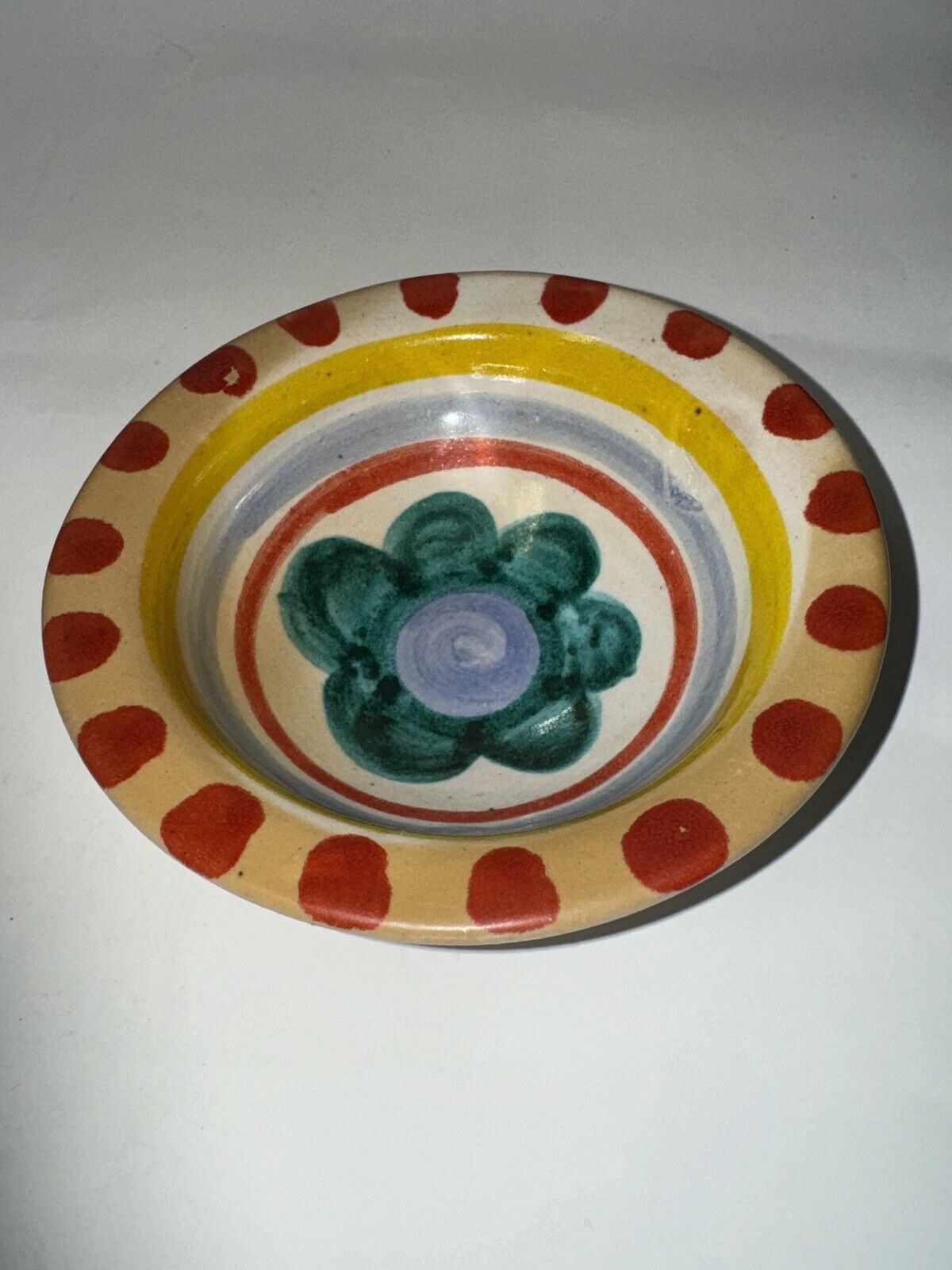 Two Vintage Smaller Colorful Pottery Bowls From Desimone In Italy