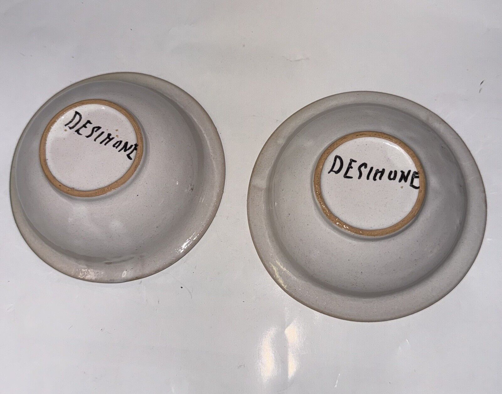 Two Vintage Smaller Colorful Pottery Bowls From Desimone In Italy