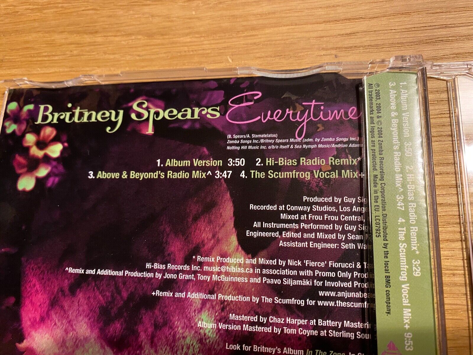 BRITNEY SPEARS "EVERYTIME"  REMIXES 2004 CD SINGLE 4 REMIXED TRACKS JIVE BMG EU