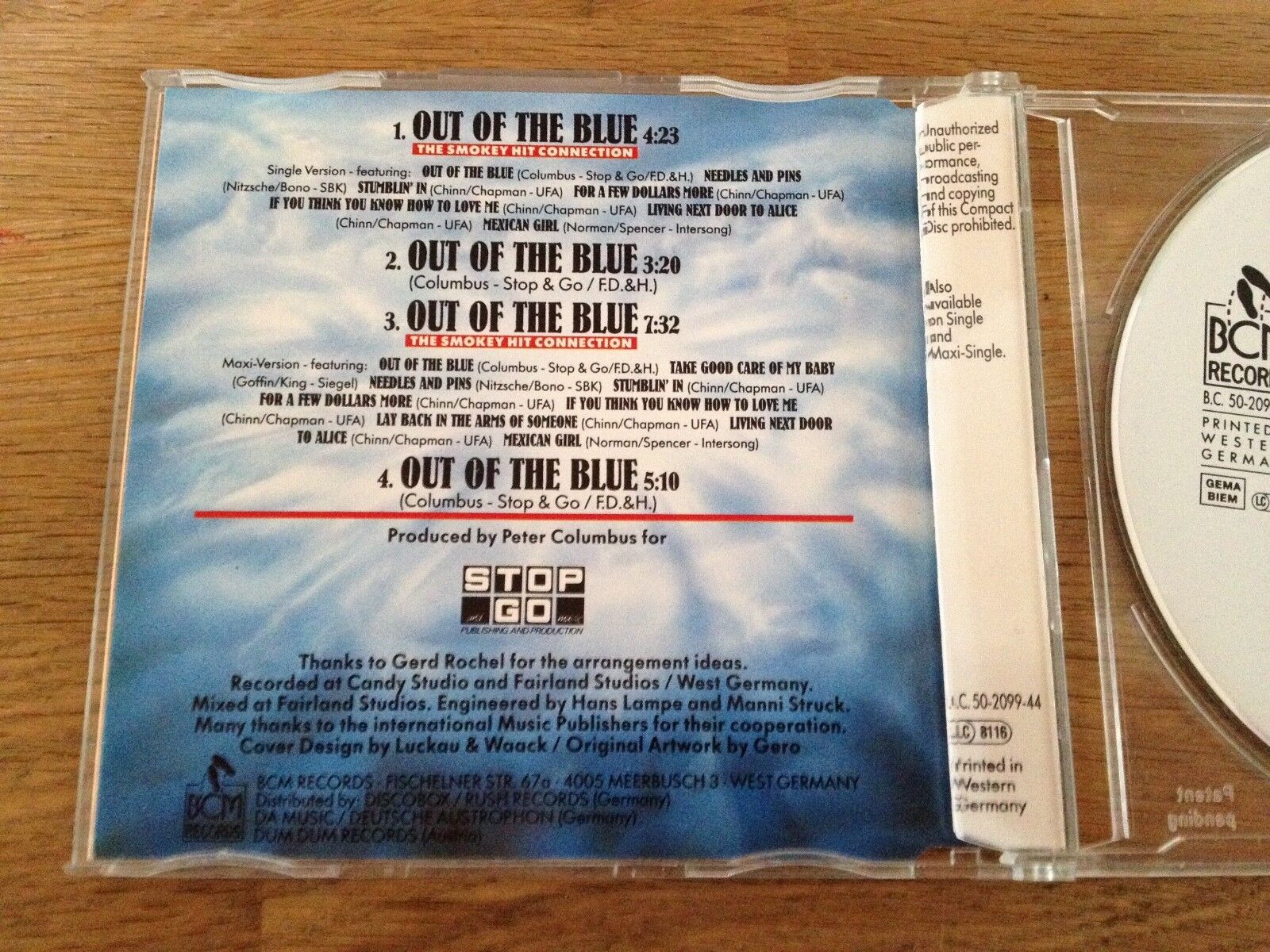 CUE "OUT OF THE BLUE" 4 TRACKS CD SINGLE BCM RECORDS WEST GERMANY SMOKEY COVERS*