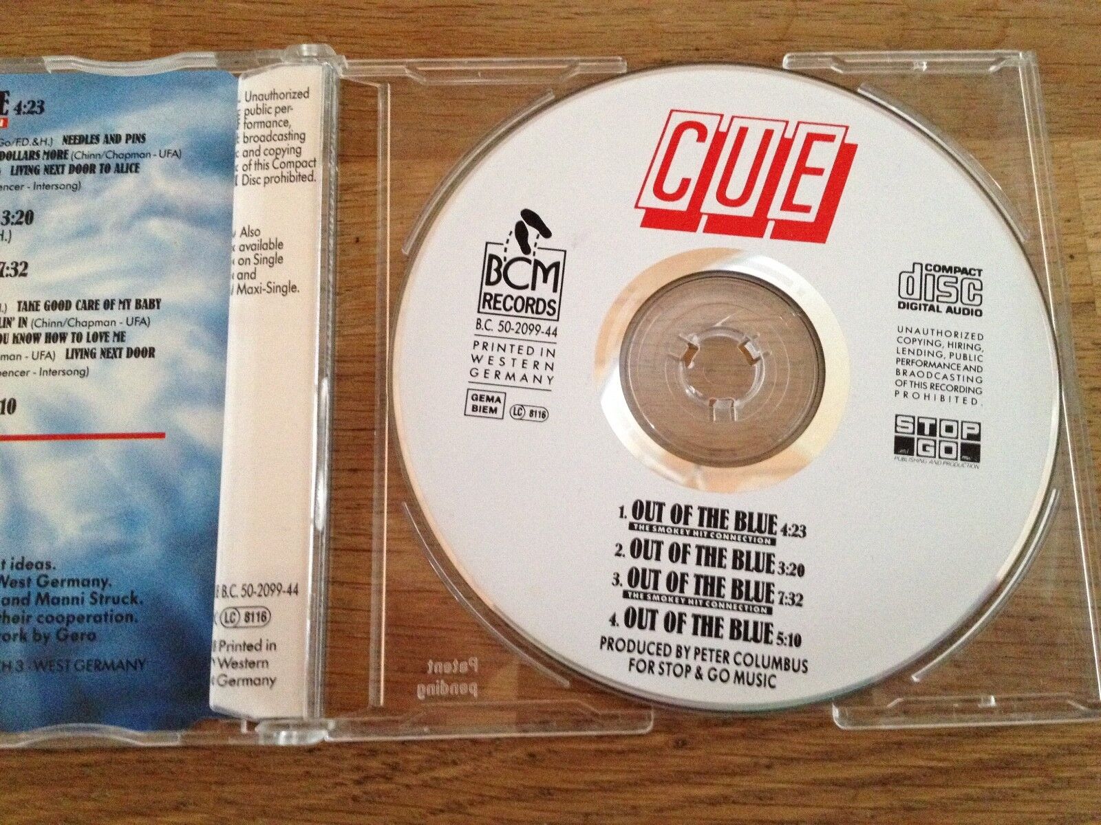 CUE "OUT OF THE BLUE" 4 TRACKS CD SINGLE BCM RECORDS WEST GERMANY SMOKEY COVERS*