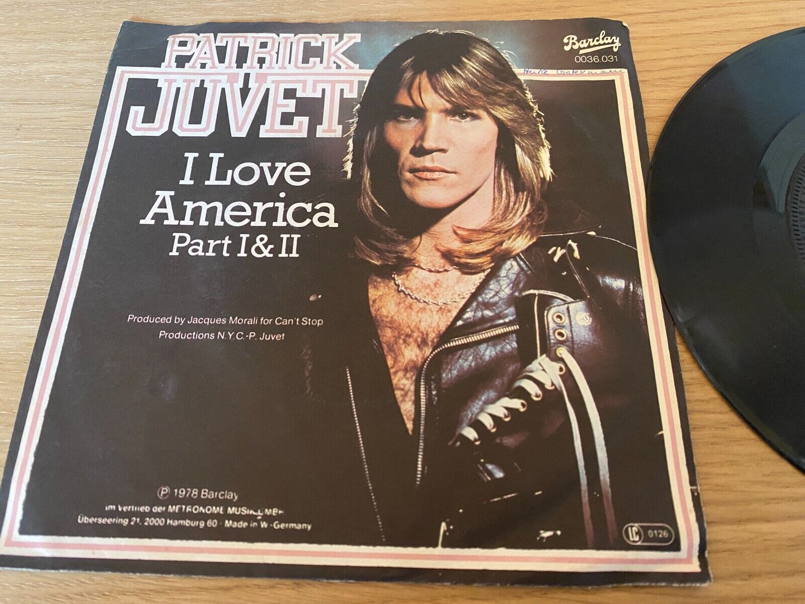 PATRICK JUVET "I LOVE AMERICA PART 1  11" 1978 BARCLAY  METRONOME RECORDS GEMA