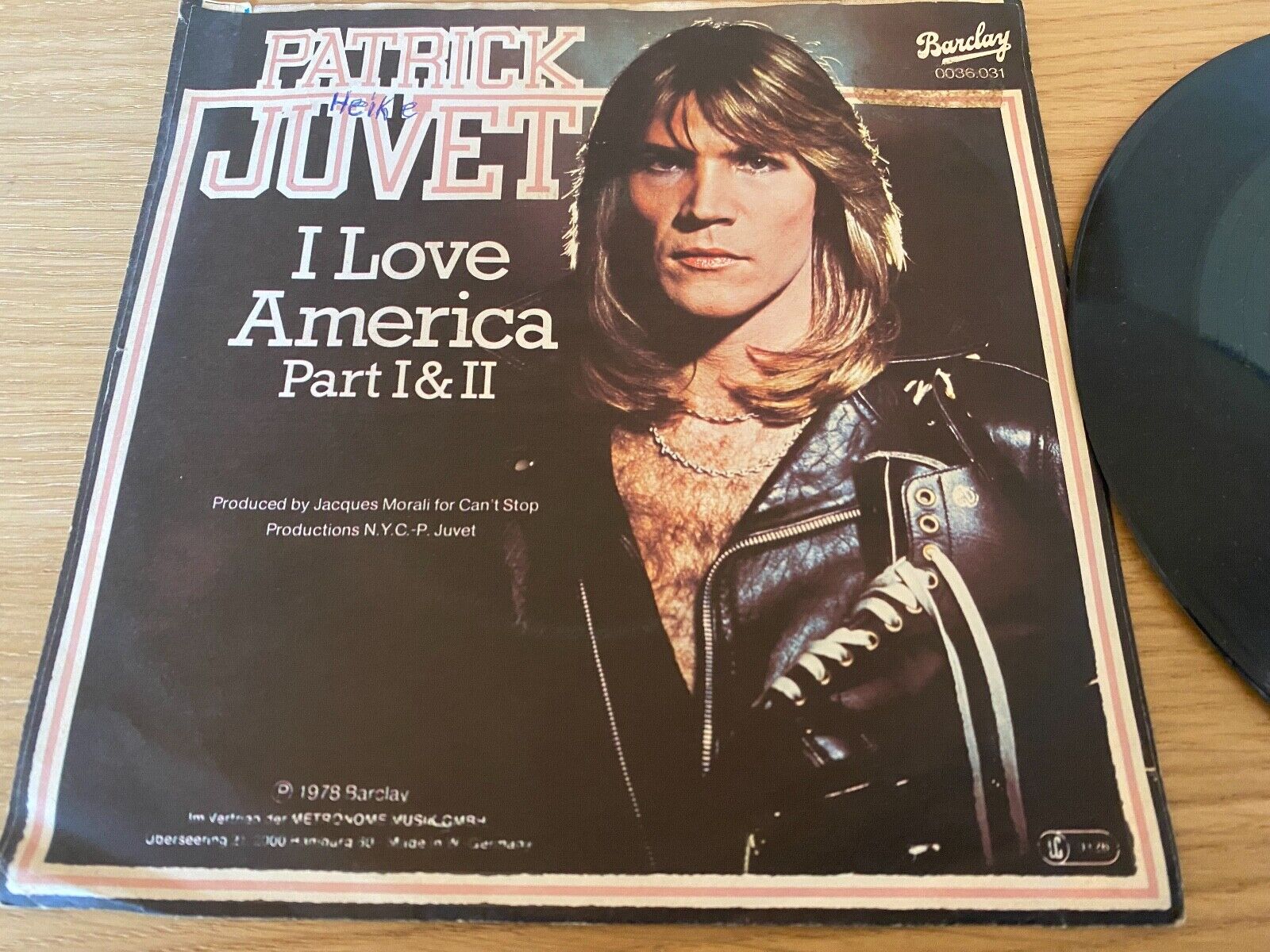 PATRICK JUVET "I LOVE AMERICA PART 1  11" 1978 BARCLAY  METRONOME RECORDS GEMA