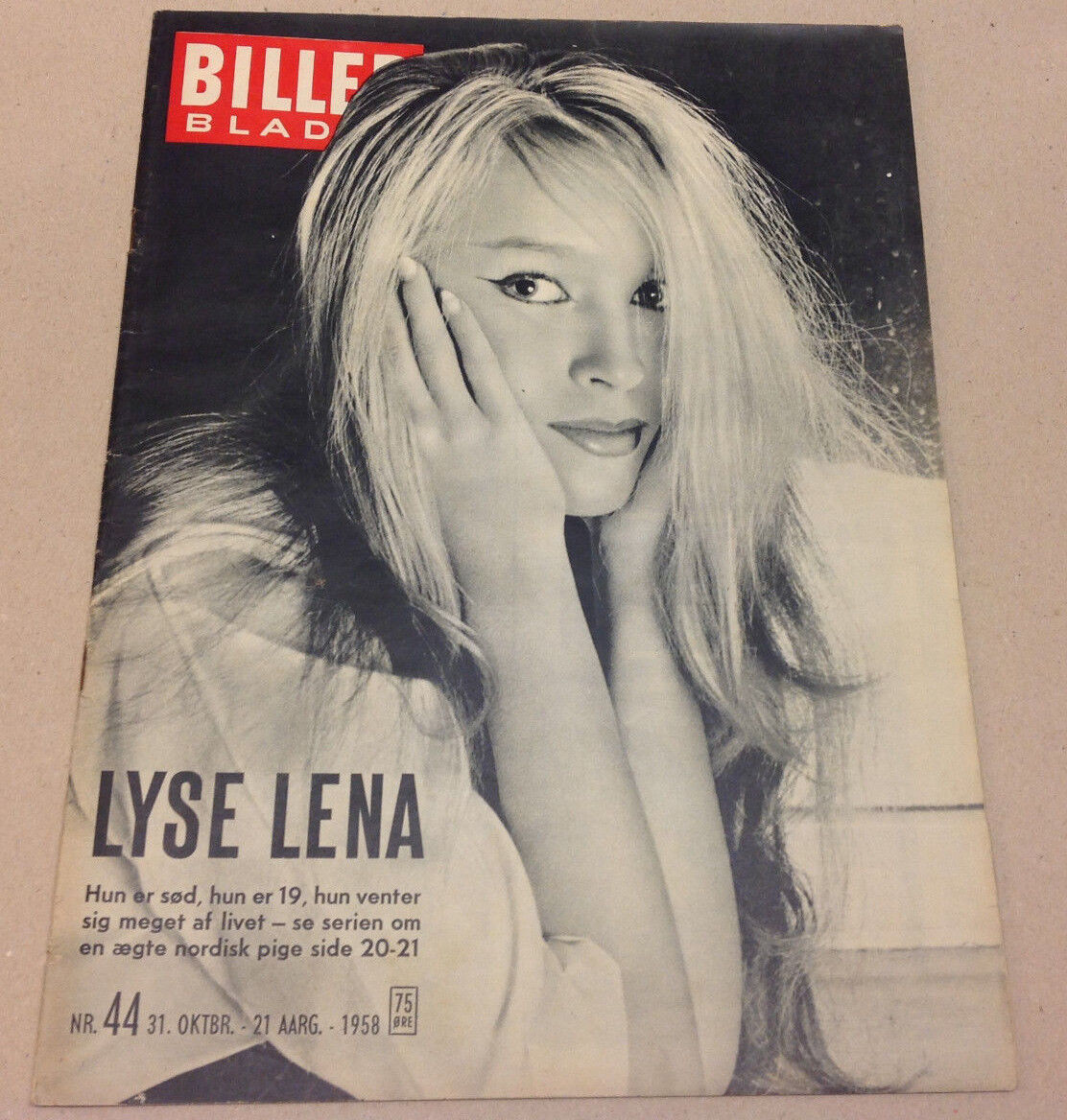 LENA ERICSSON SWEDISH PIN-UP FRONT COVER VTG DANISH Magazine Billed-Bladet 1958