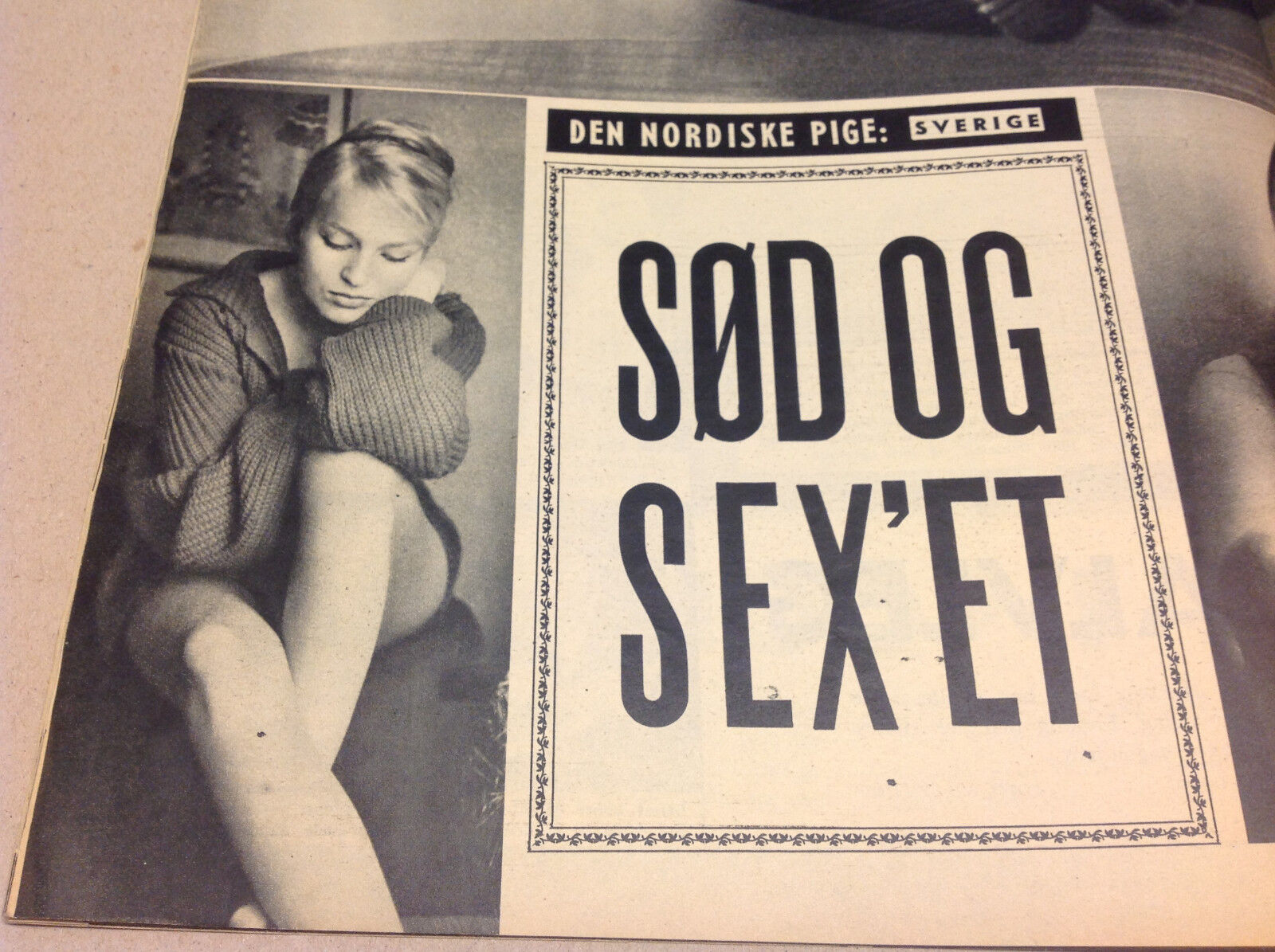 LENA ERICSSON SWEDISH PIN-UP FRONT COVER VTG DANISH Magazine Billed-Bladet 1958