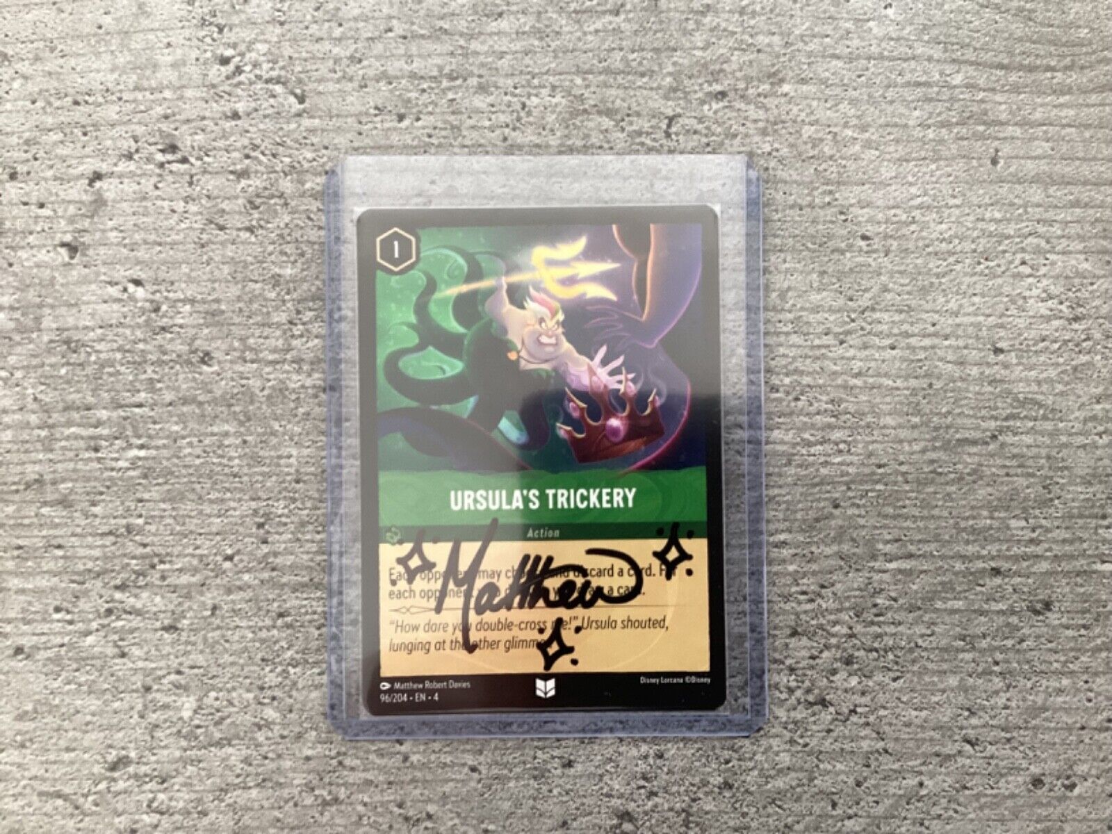 Disney Lorcana Matthew Robert Davies Autograph HAND-SIGNED Ursula NEW