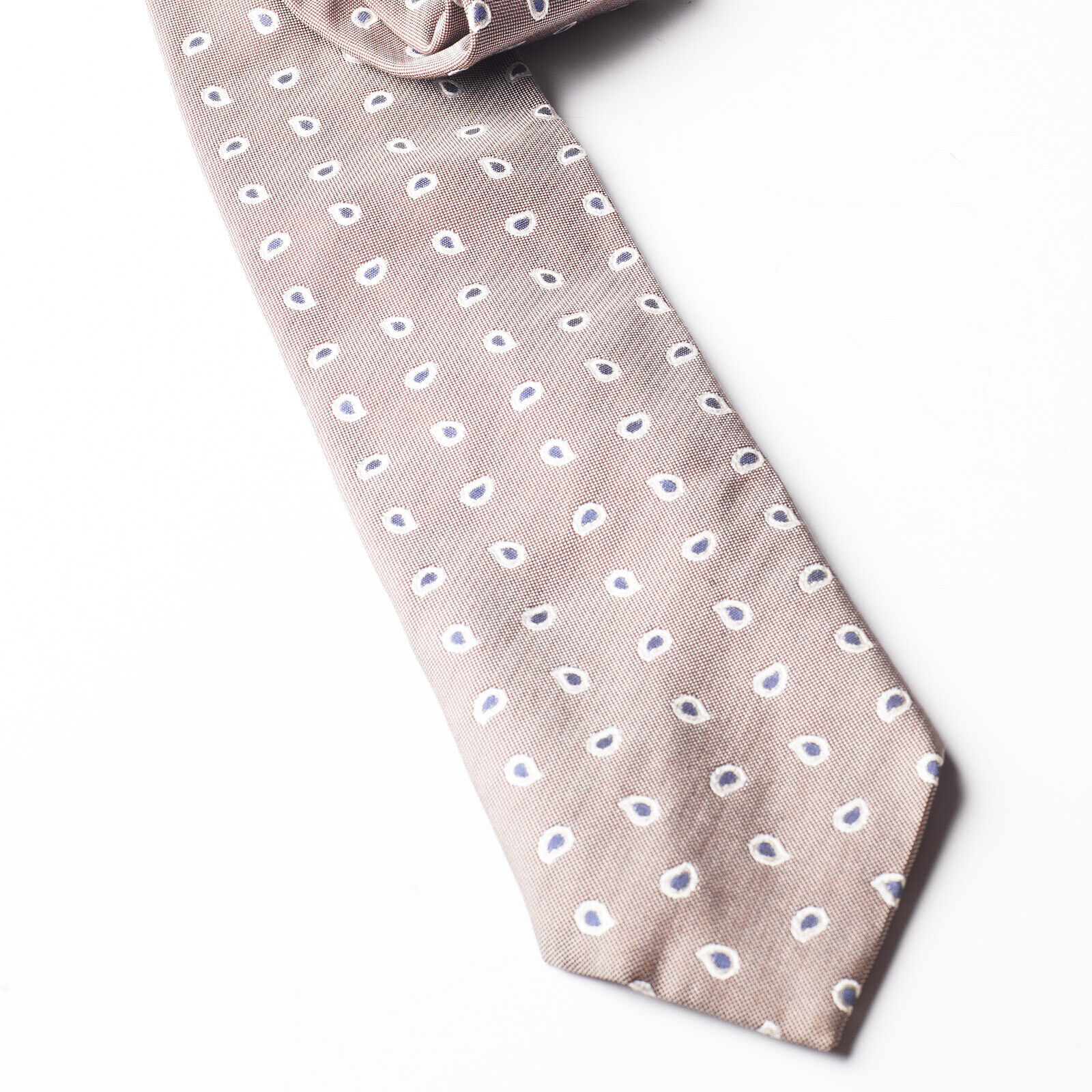 ALTEA Gray Teardrop Woven Silk Tie Italy Made