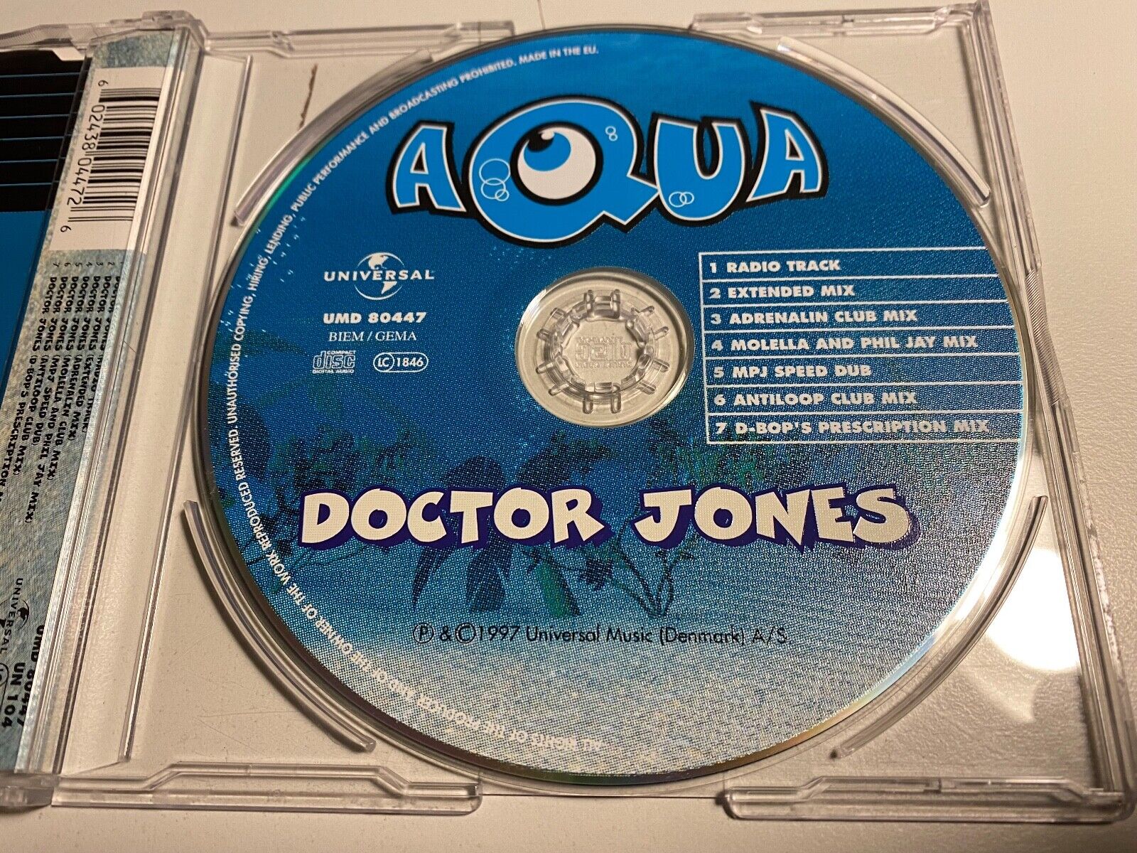 AQUA "DOCTOR JONES" 1997 CD SINGLE 7 REMIXED TRACK SCANDINAVIAN PRESSING SWEDEN*