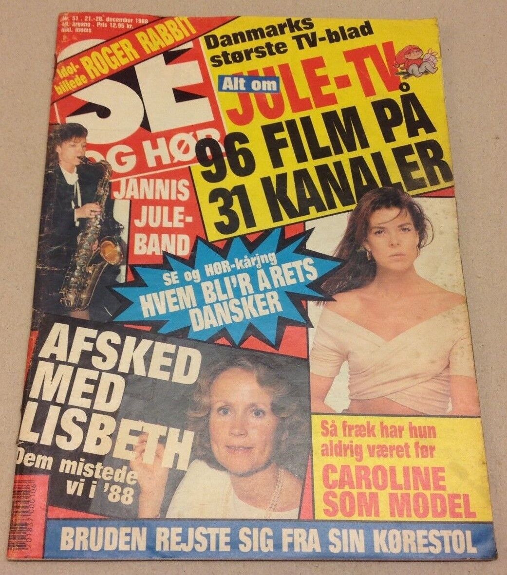 Princess Caroline Monaco +Rudi Cosby Show Vtg Danish Magazine 1988 "Se og Hoer"