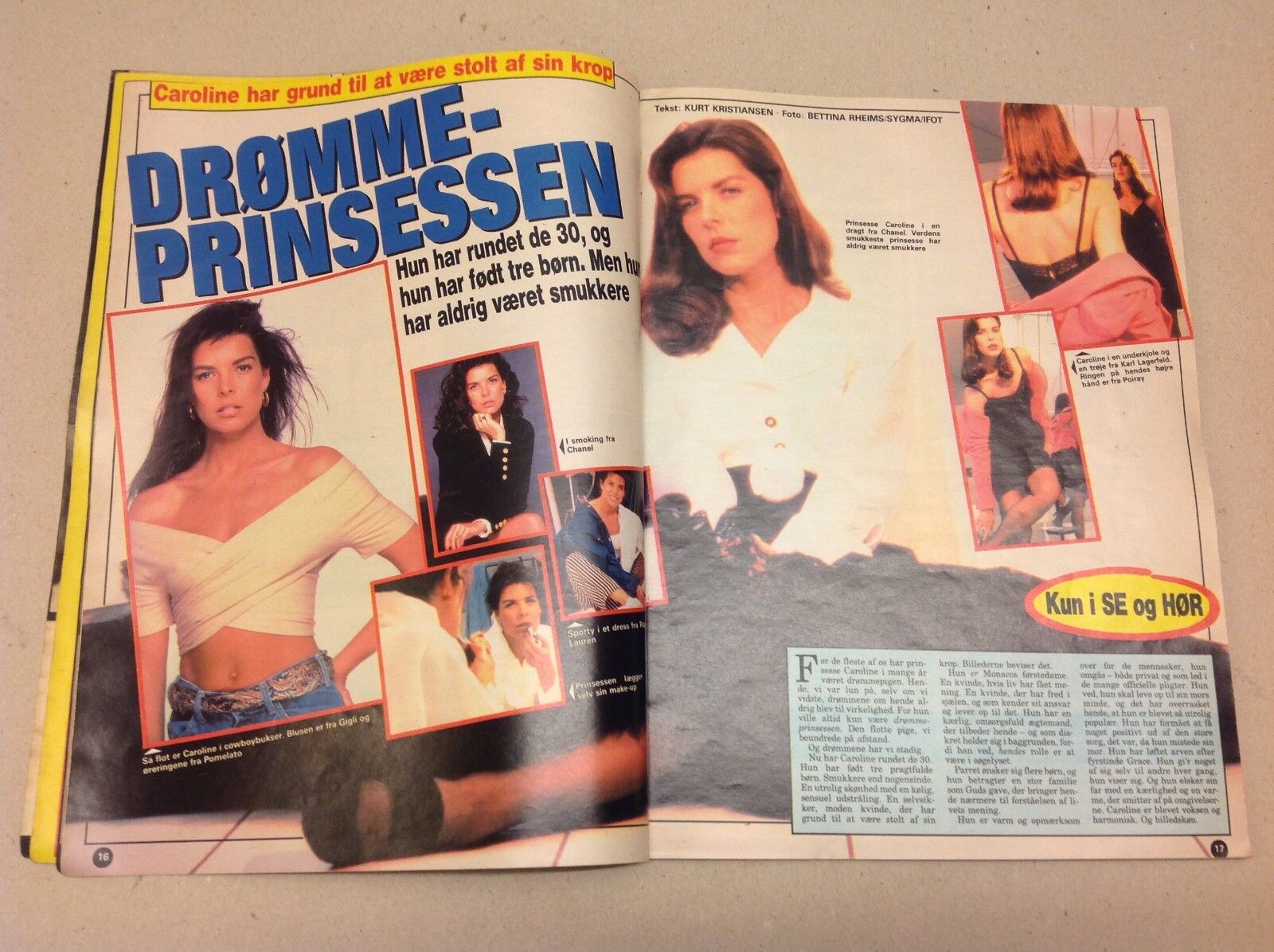 Princess Caroline Monaco +Rudi Cosby Show Vtg Danish Magazine 1988 "Se og Hoer"