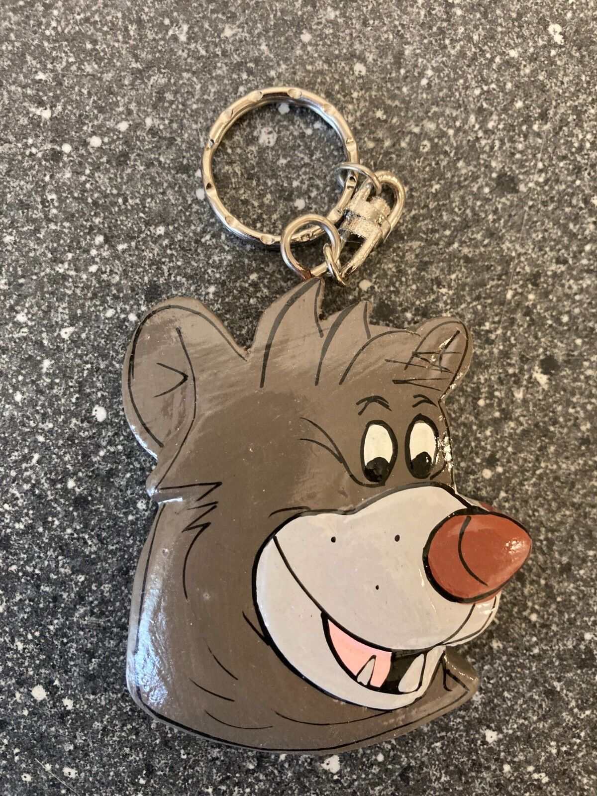 Vintage Disney The Jungle Book Baloo Bear Keyring - 1980s or 1990s Key Chain