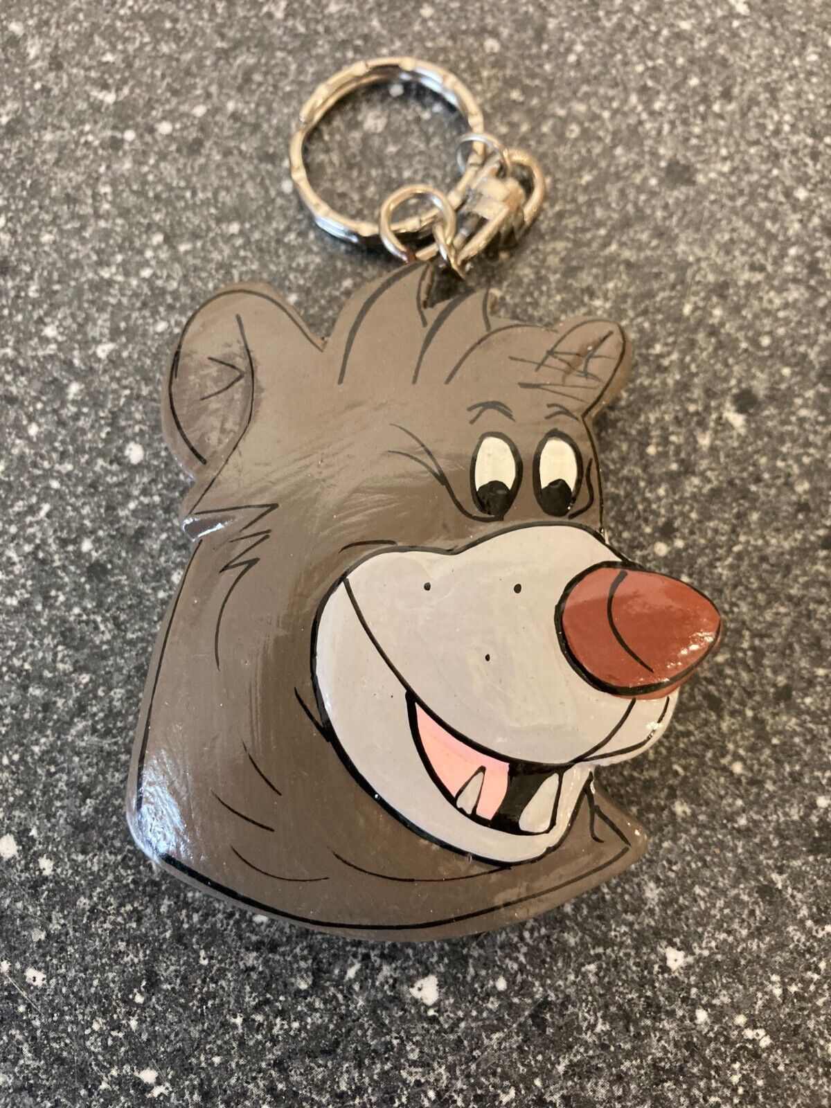 Vintage Disney The Jungle Book Baloo Bear Keyring - 1980s or 1990s Key Chain