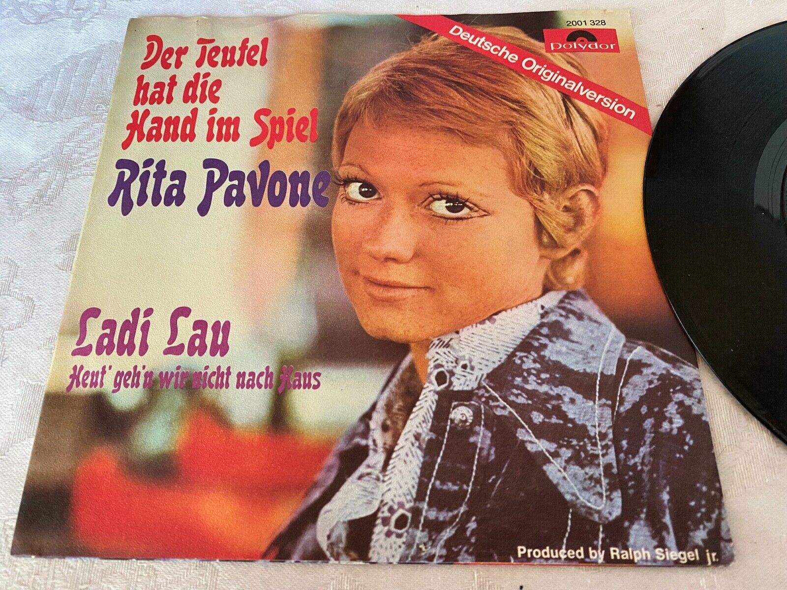 RITA PAVONE "DER TEUFEL HAT DIE HAND IM SPIEL / LADI LAU" POLYDOR RECORDS VINYL*