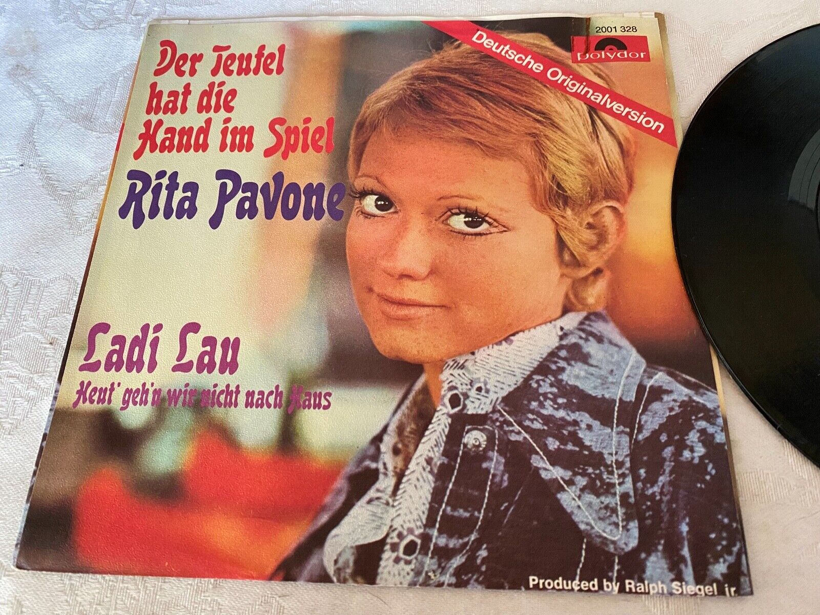 RITA PAVONE "DER TEUFEL HAT DIE HAND IM SPIEL / LADI LAU" POLYDOR RECORDS VINYL*