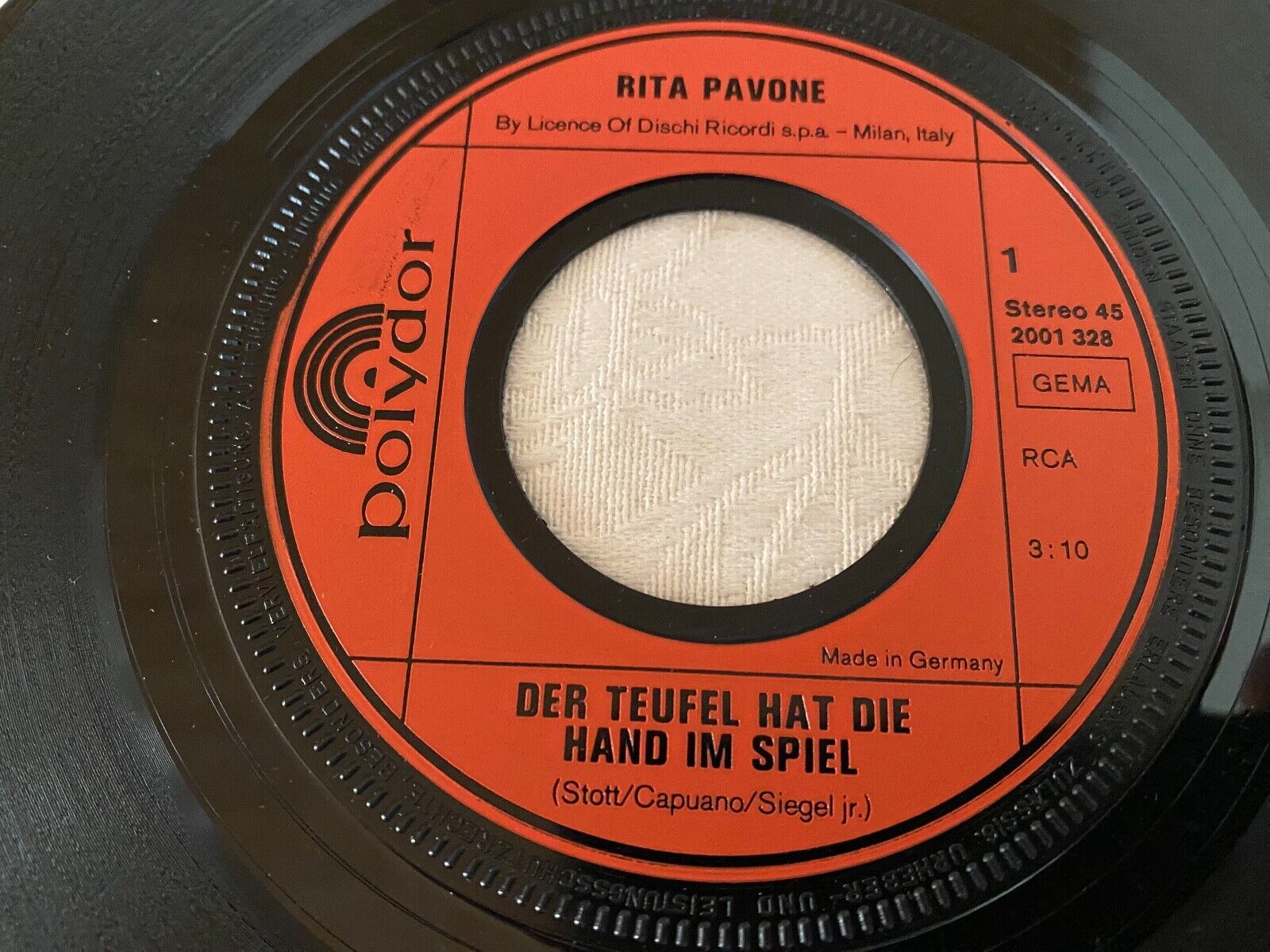 RITA PAVONE "DER TEUFEL HAT DIE HAND IM SPIEL / LADI LAU" POLYDOR RECORDS VINYL*