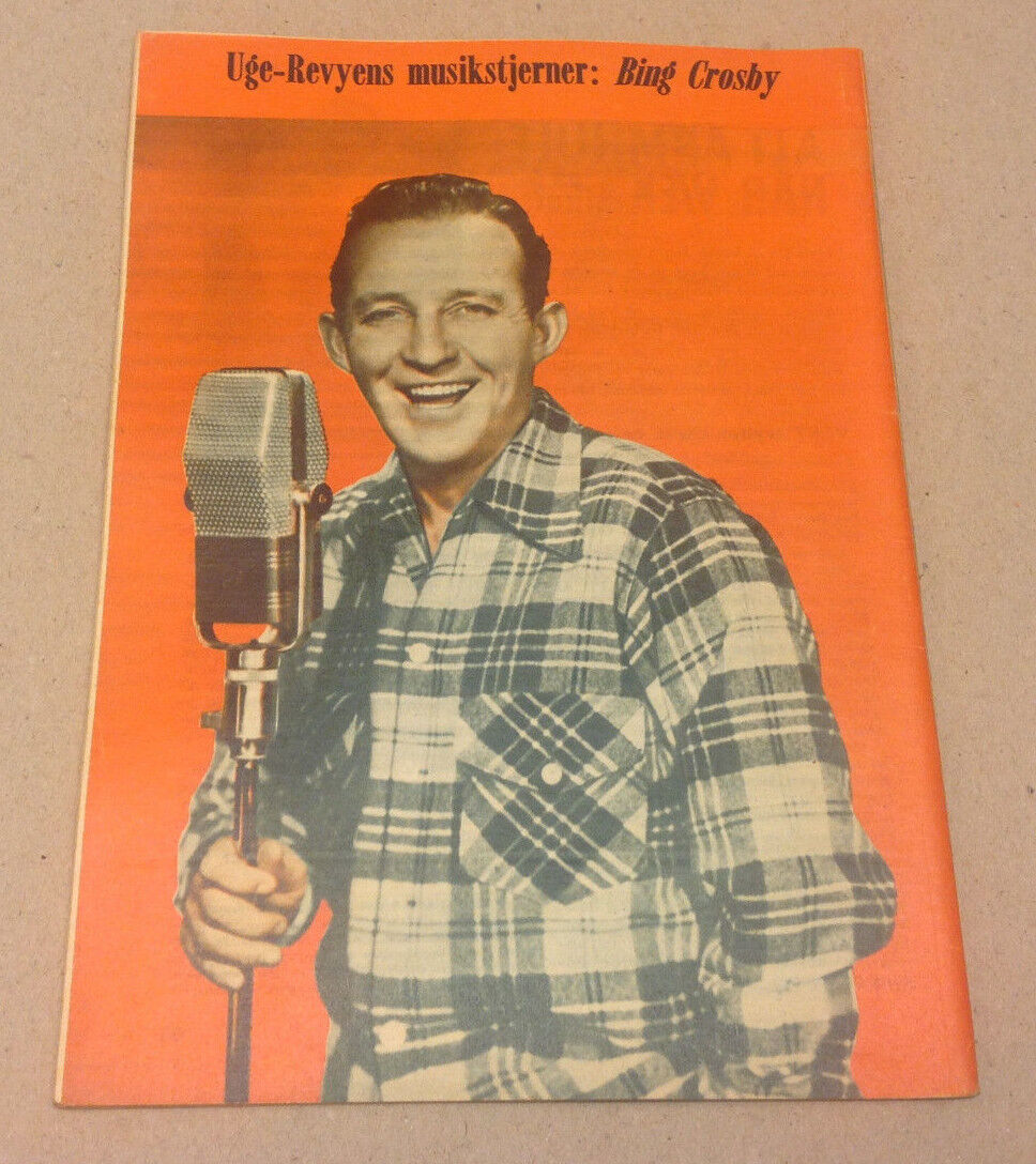 ELIZABETH SELLARS FRONT COVER BING CROSBY ON BACK COVER VTG Danish Magazine 1954