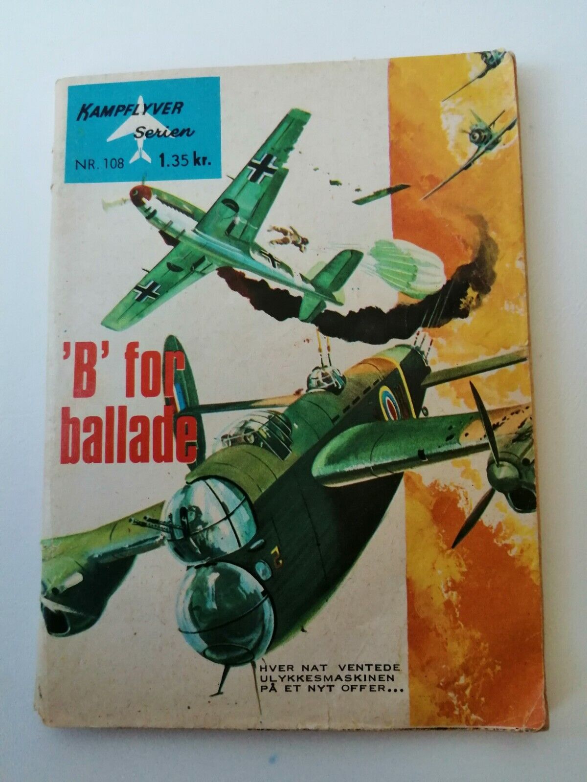 "Kampflyver Serien" no 1081966"B" FOR BALLADE Danish pocket book