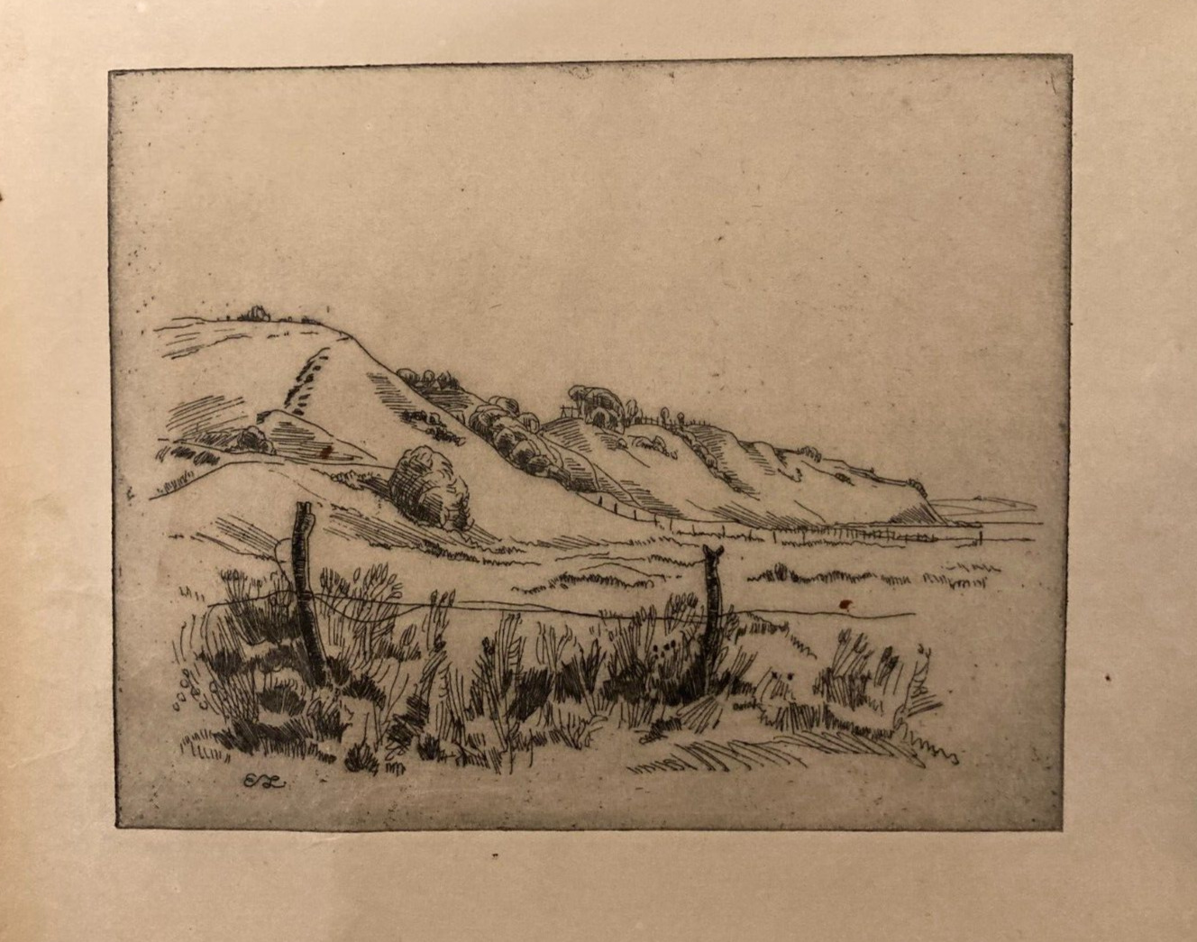 Vintage Danish Landscape Etching - Signed - Early 20th Century Art 23*27 cm