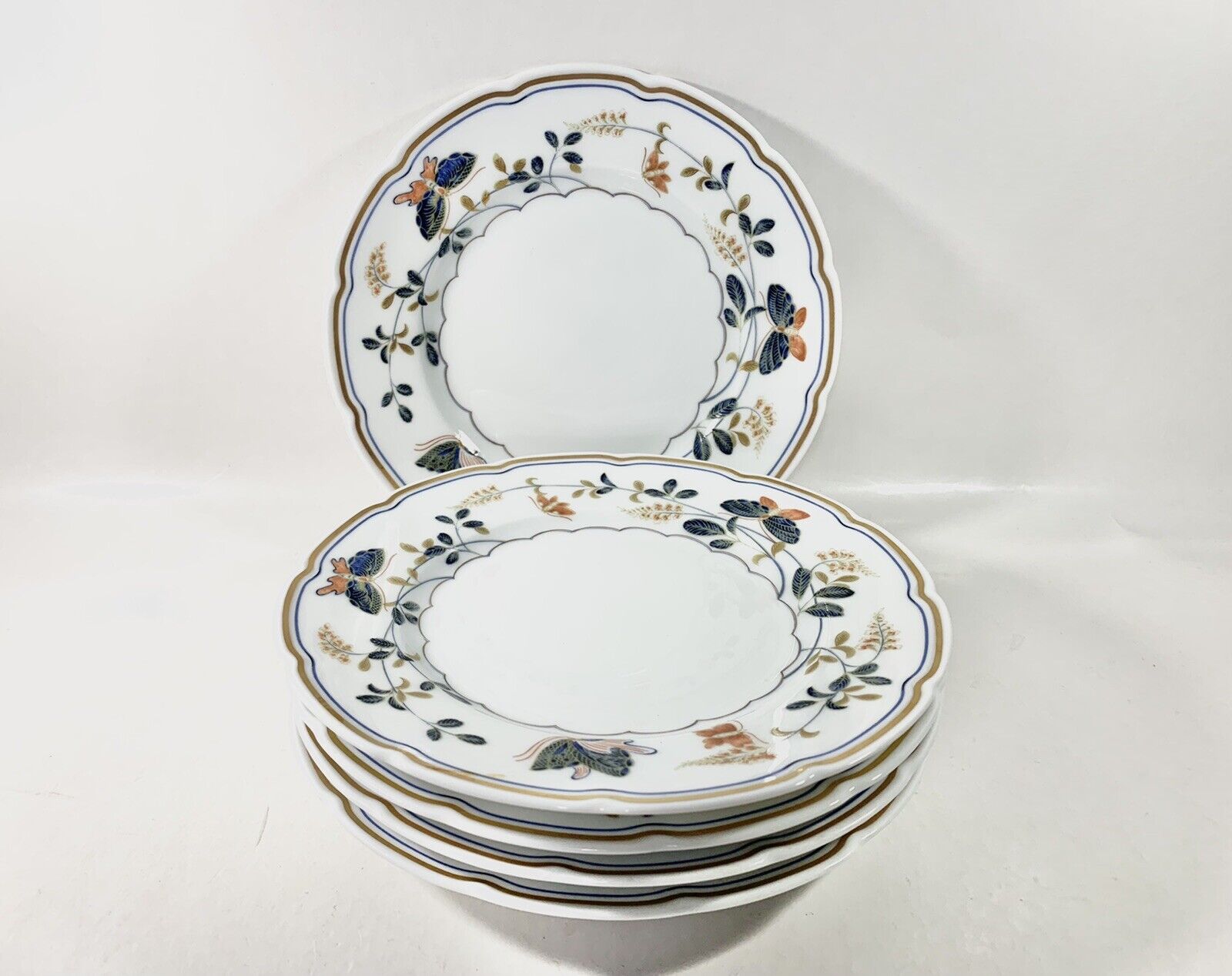 5x Raynaud Limoges Papillons Butterflies Bread  Butter Plates 165 cm