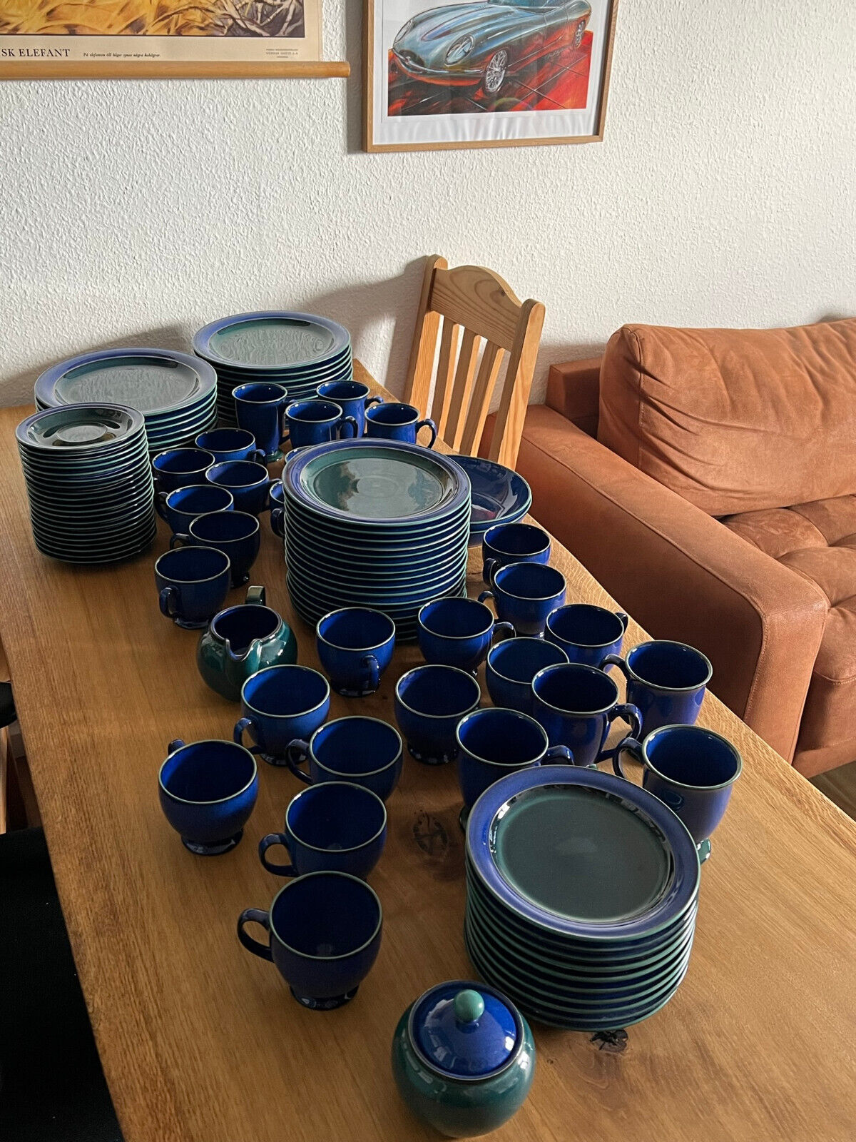 Denby Metz Blue/Green Mugs And Plates