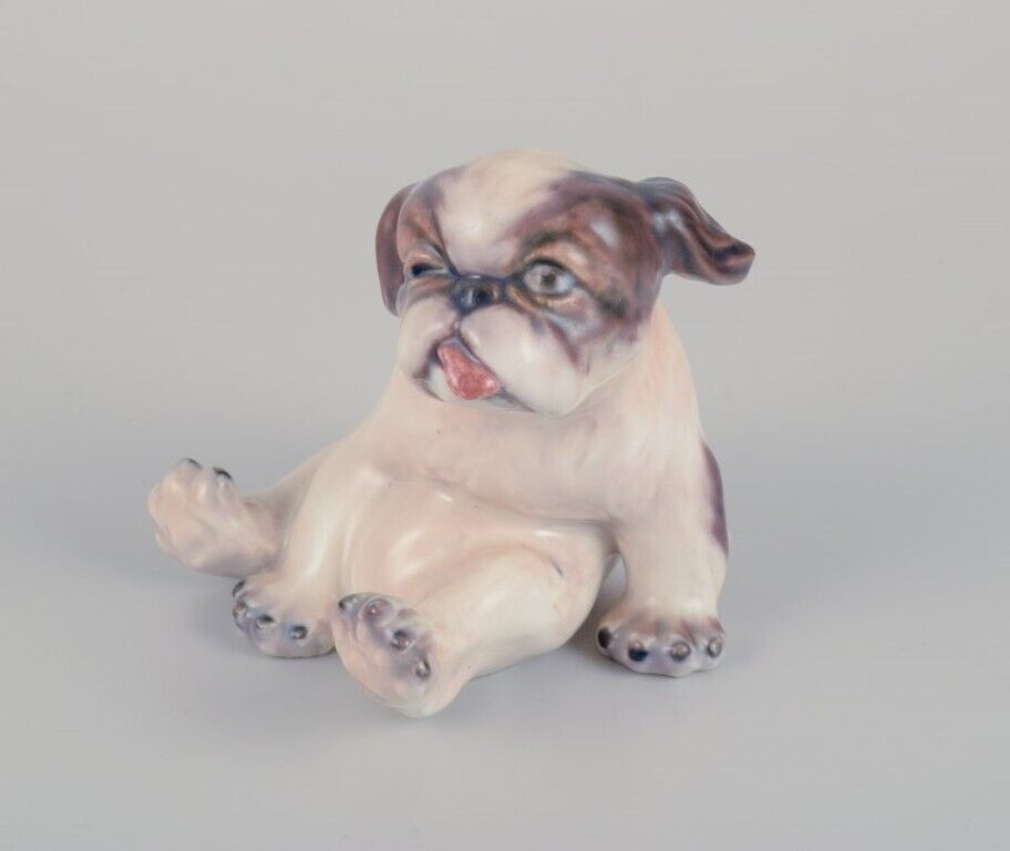 Dahl Jensen porcelain figurine of a Pekingese puppy 1930s