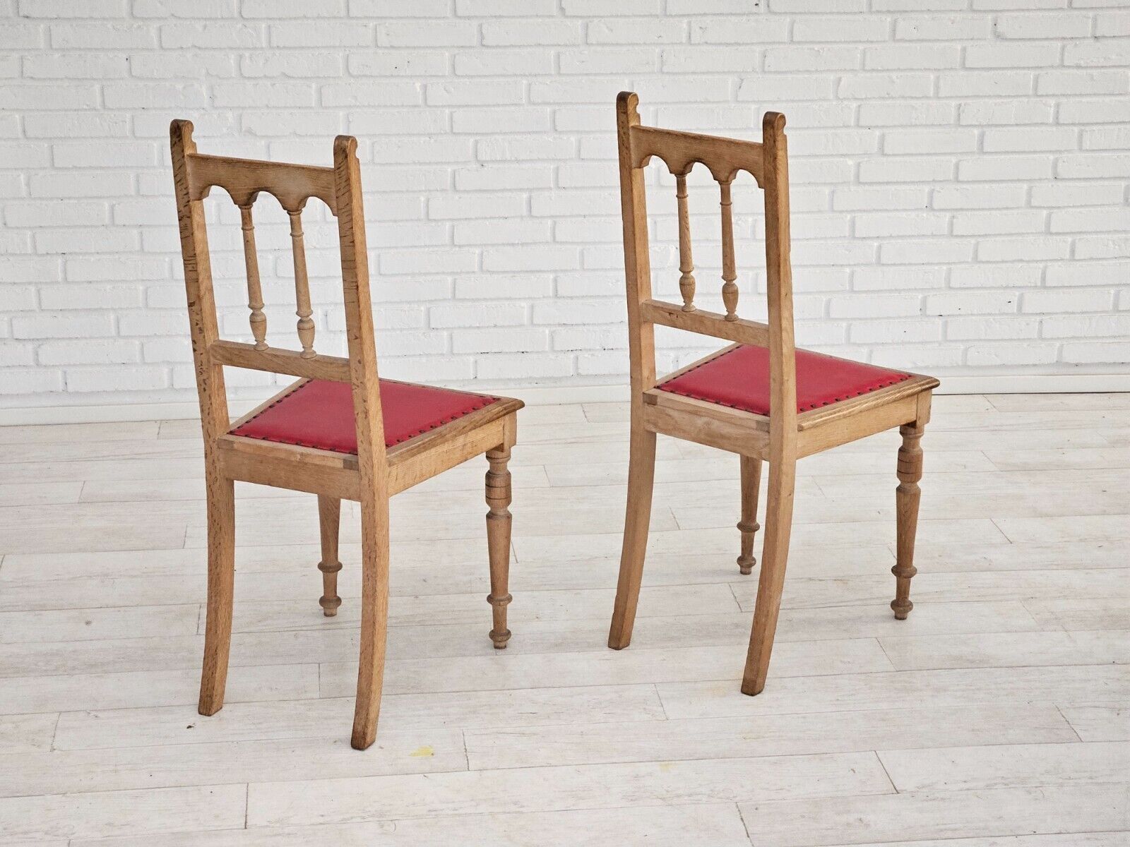 1950s set 2 pcs of Danish dinning chairs original good condition oak wood