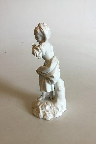 Royal Copenhagen Bisque Figurine of Girl with Flowerbasket