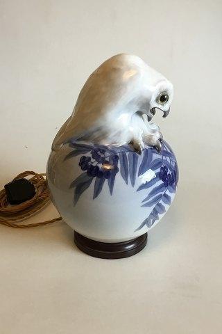 Royal Copenhagen Owl on Ball as a lamp from 1914