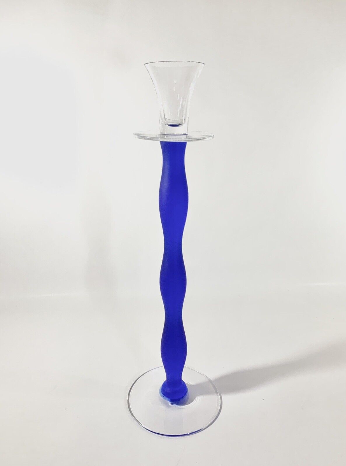 Orrefors Celeste Anne Nilsson Blue Candle Holder 37 cm 145 inch